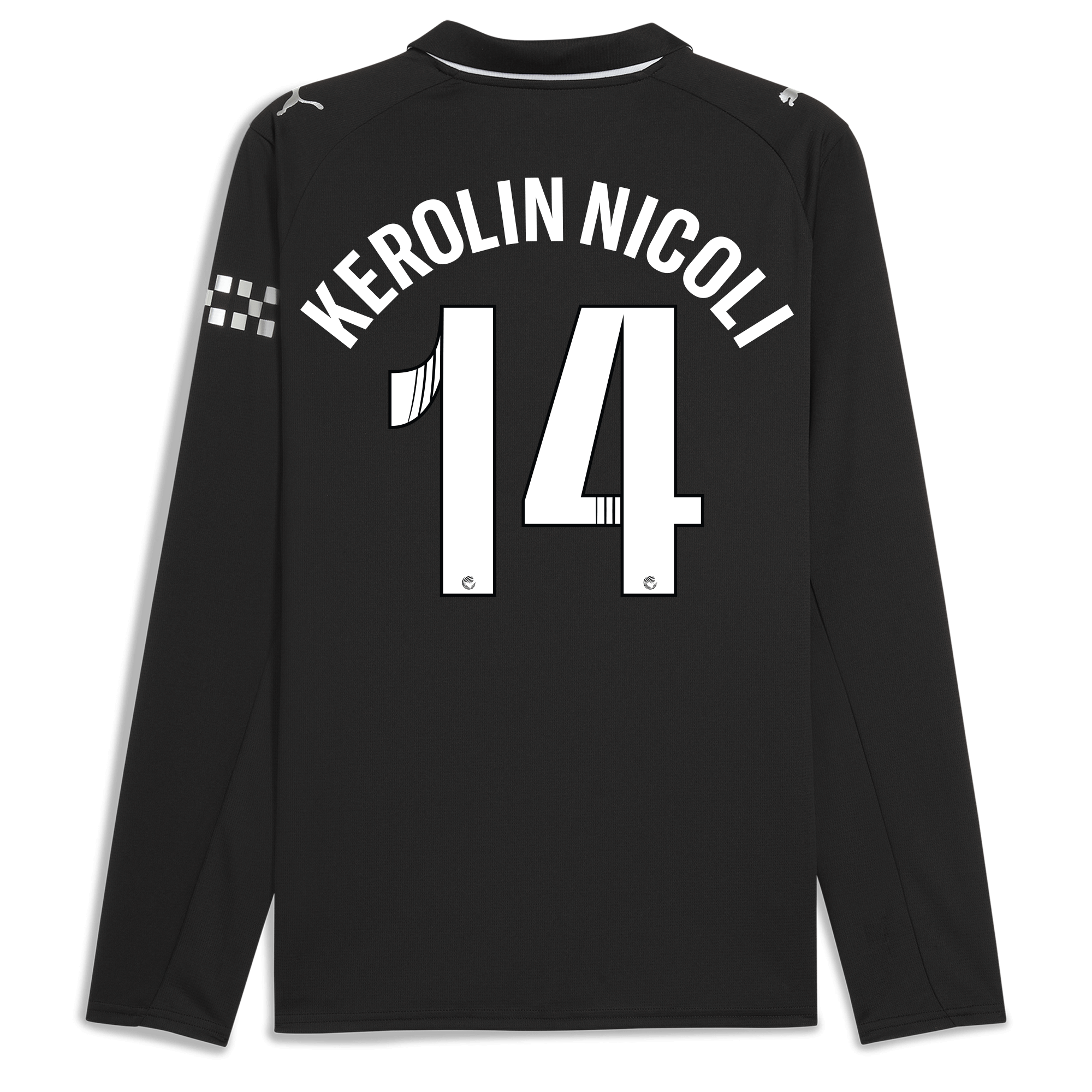 Manchester City manchester city away jersey 202526 long sleeve with kerolin nicoli 14 printing Shirts - Official Store