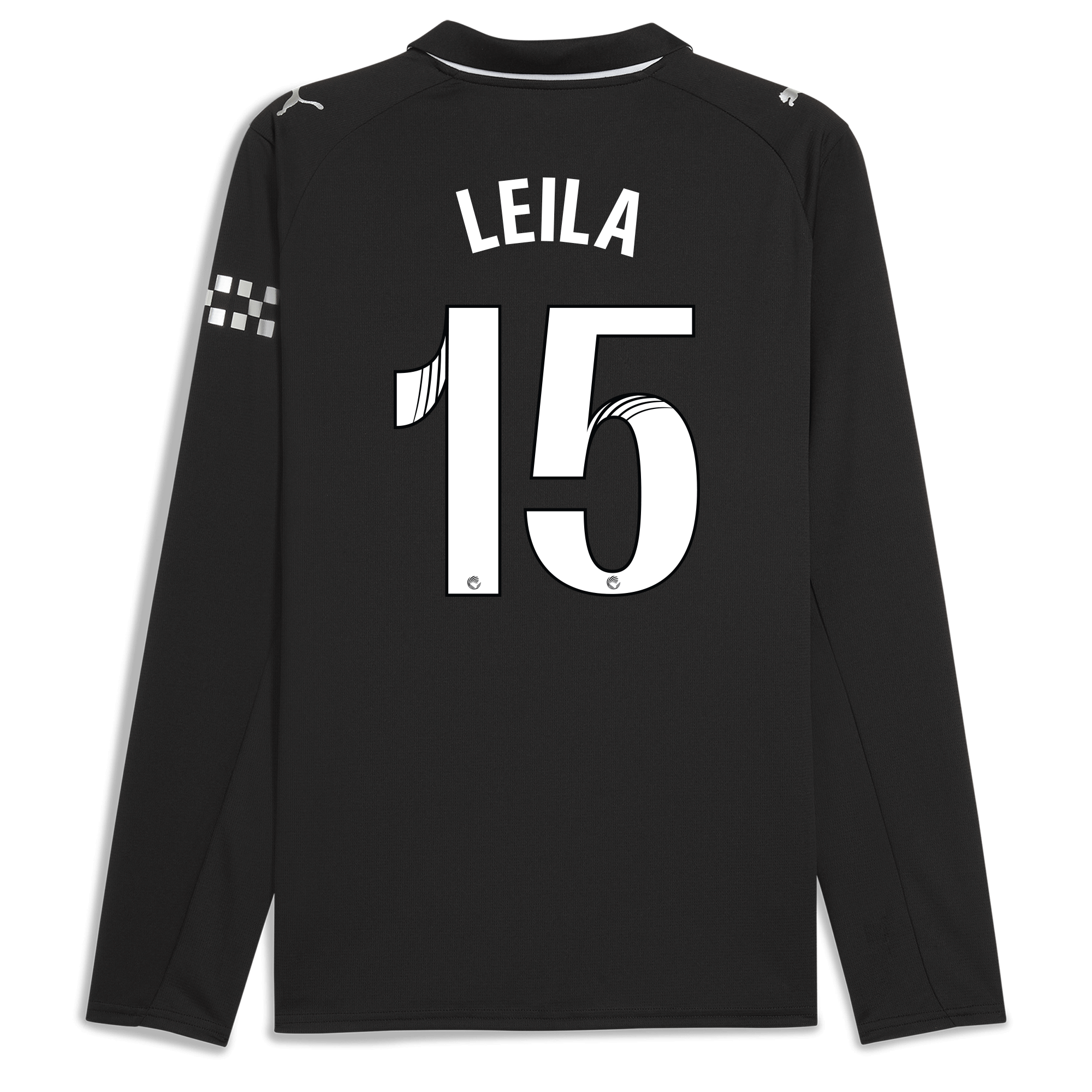 Manchester City manchester city away jersey 202526 long sleeve with leila 15 printing Shirts - Official Store