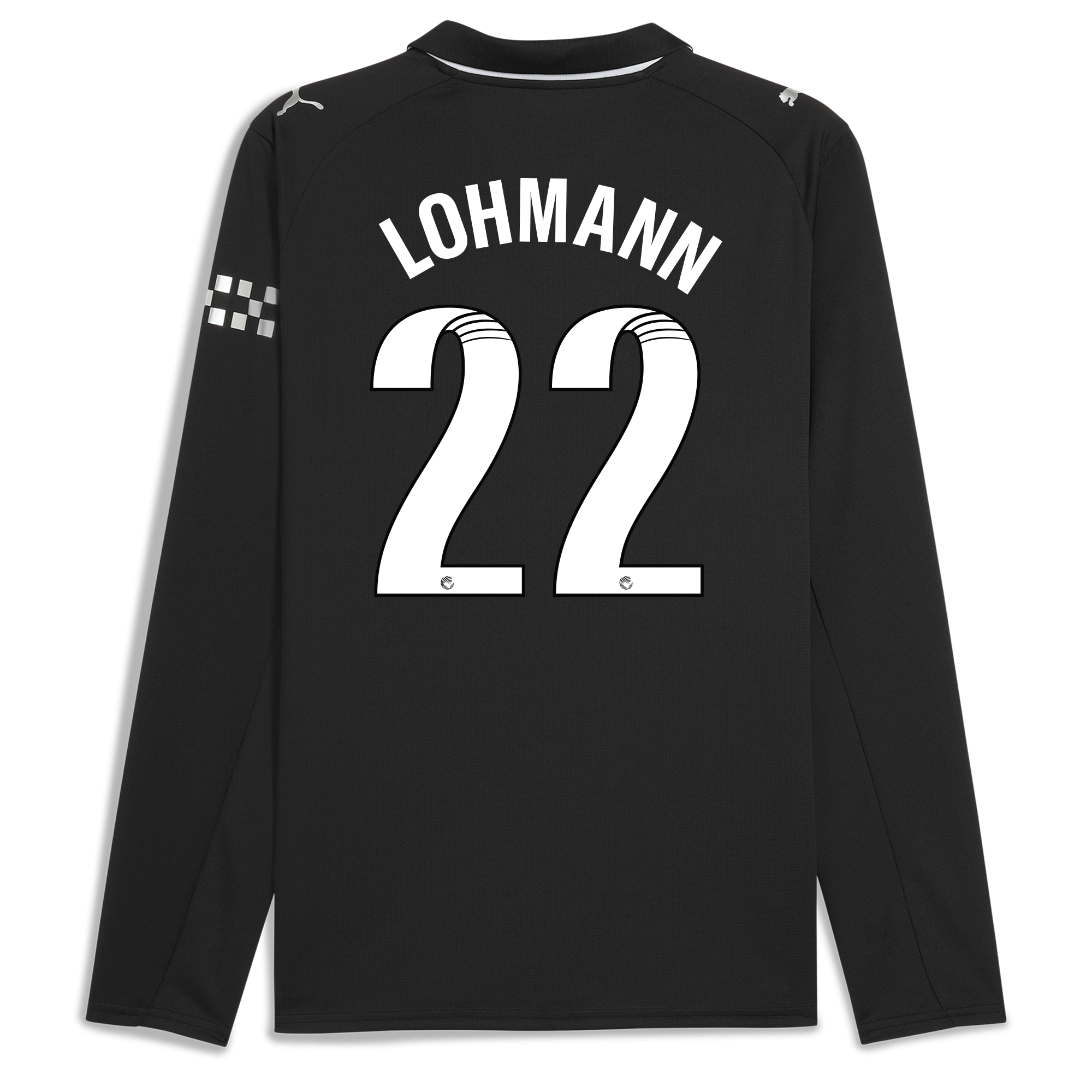 Manchester City manchester city away jersey 202526 long sleeve with lohmann 22 printing Shirts - Official Store