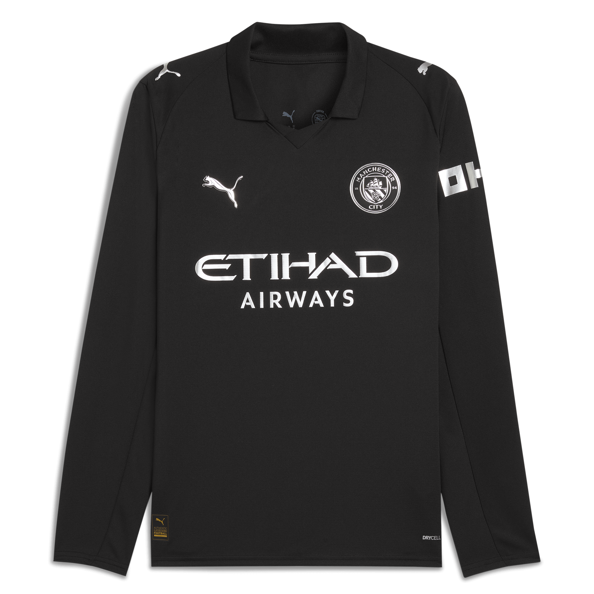 Manchester City manchester city away jersey black 202526 long sleeve with custom printing Shirts - Official Store