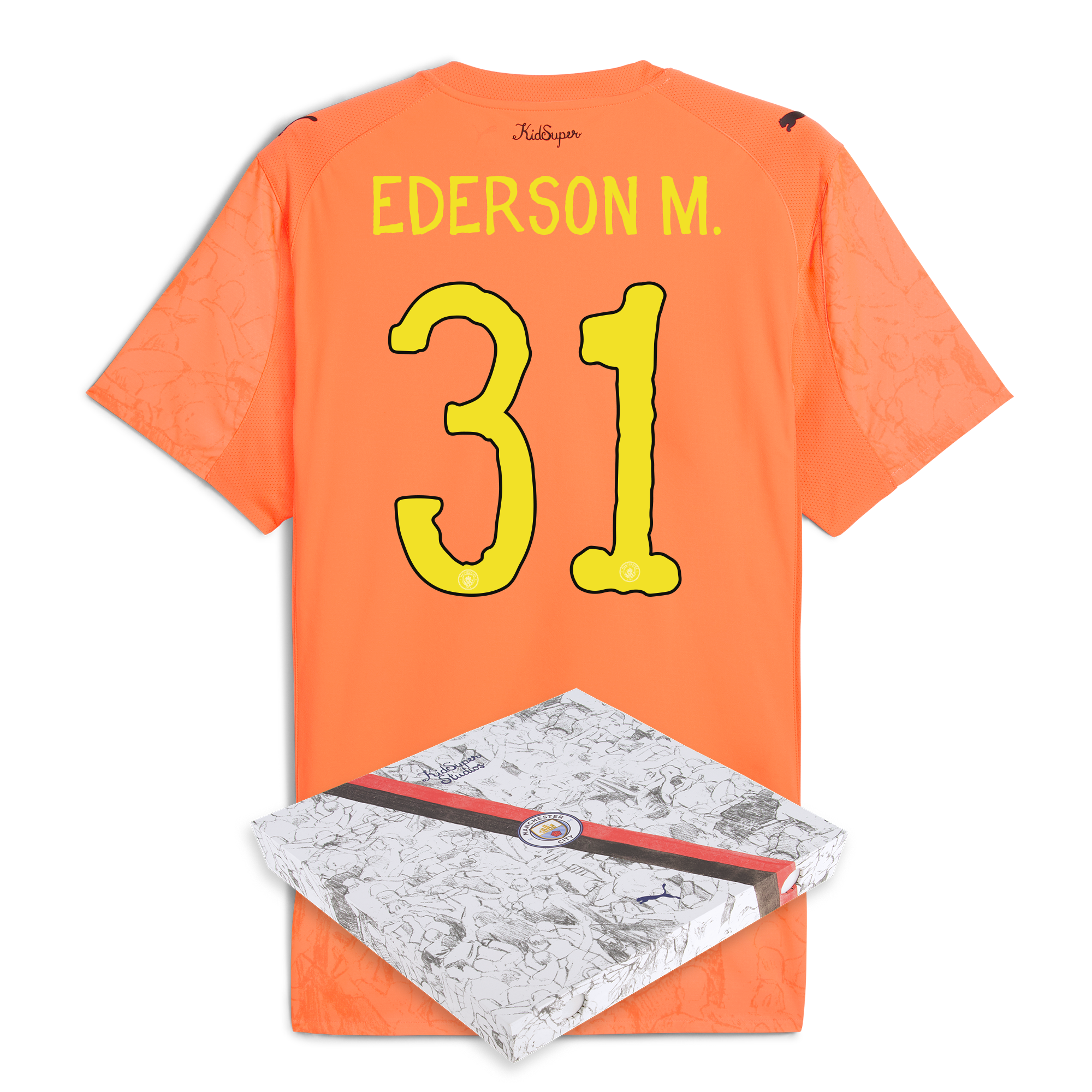 Manchester City manchester city gk kidsuper authentic jersey orange 202526 with ederson m. 31 printing in gift box Shirts - Official Store