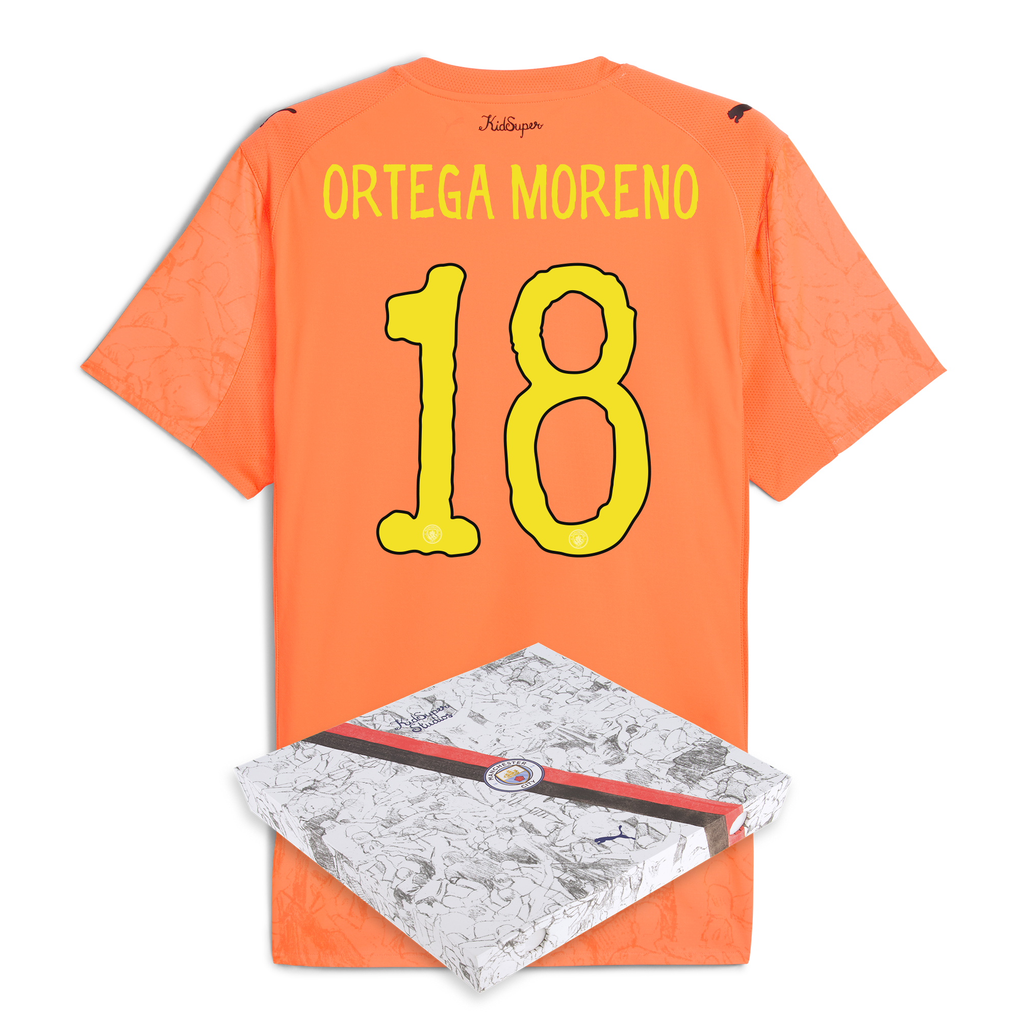 Manchester City manchester city gk kidsuper authentic jersey orange 202526 with ortega moreno 18 printing in gift box Shirts - Official Store
