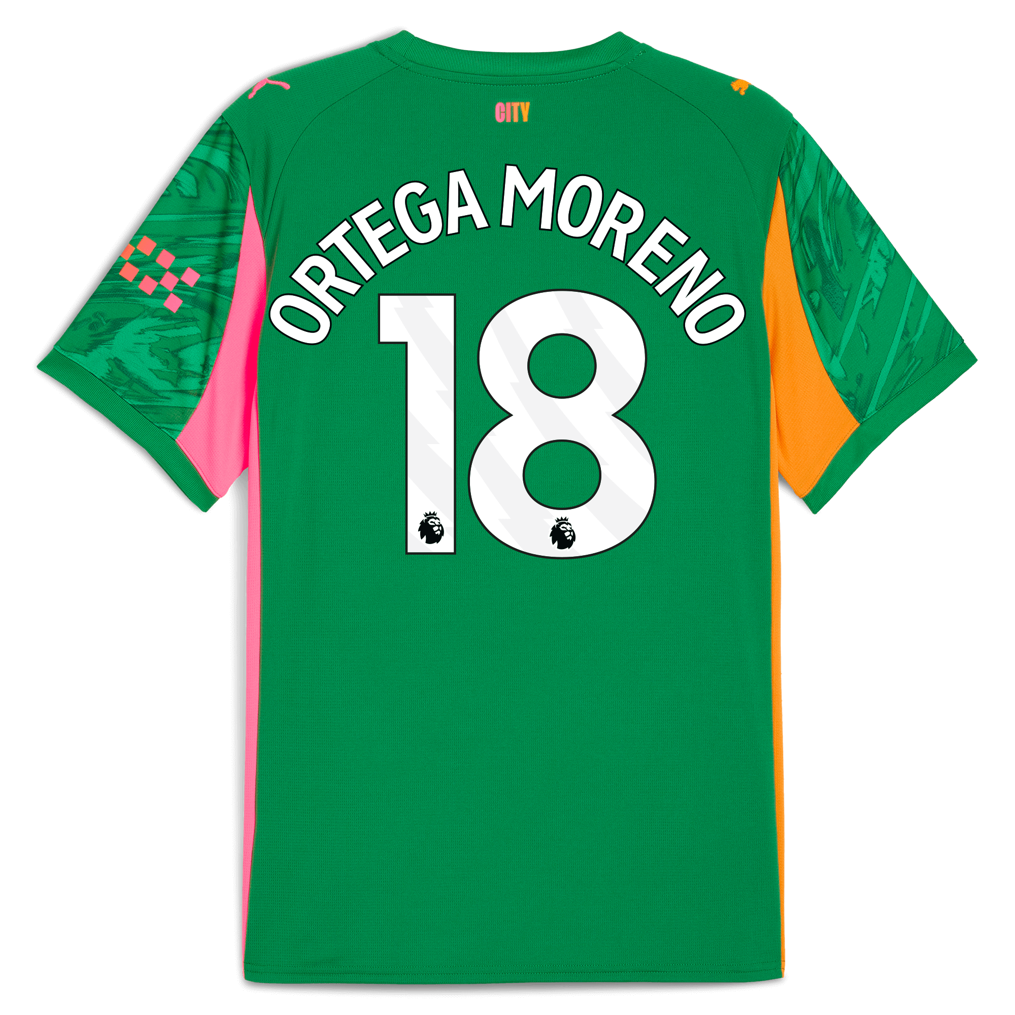 Manchester City manchester city goalkeeper jersey green 202526 with ortega moreno 18 printing Shirts - Official Store