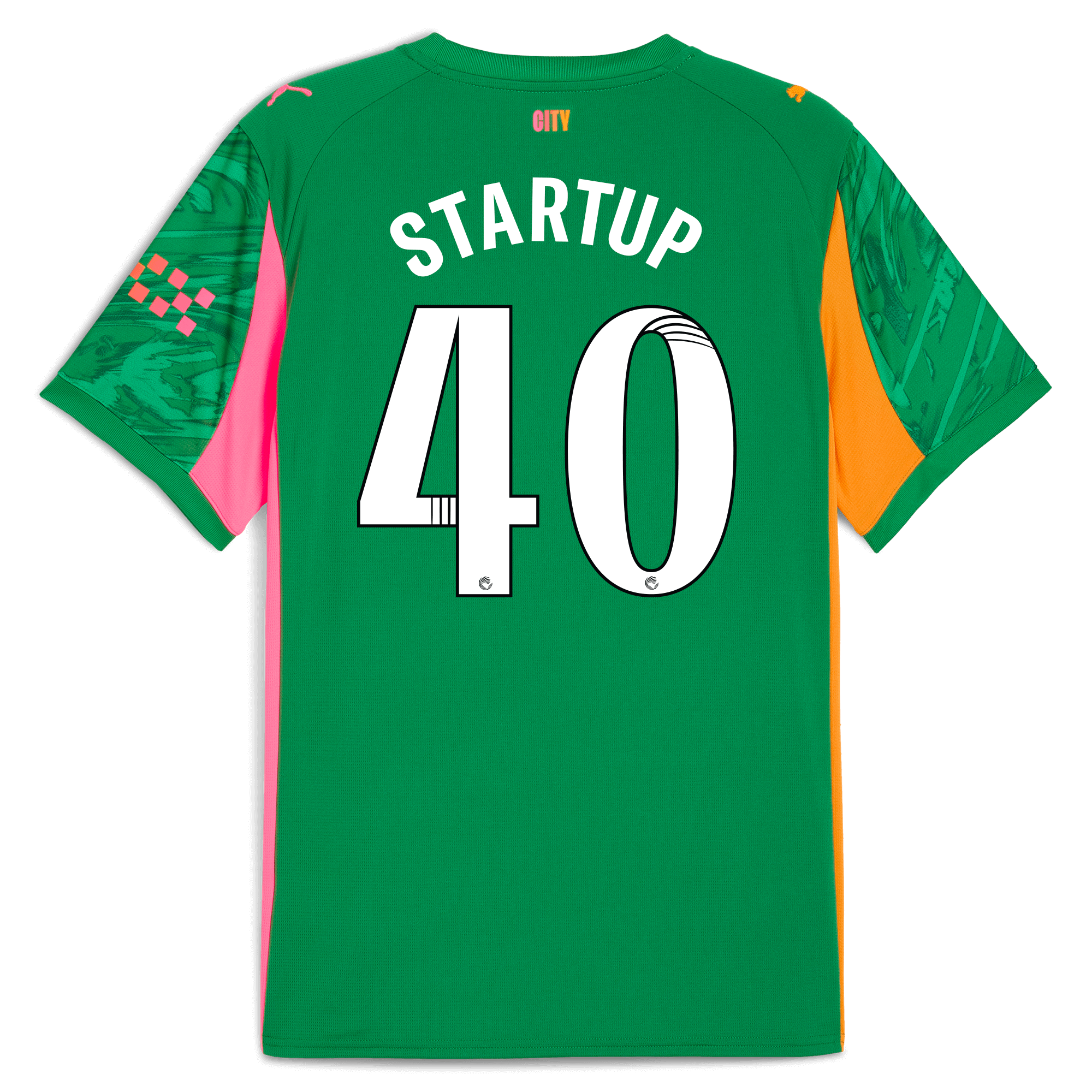 Manchester City manchester city goalkeeper jersey green 202526 with startup 40 printing Shirts - Official Store