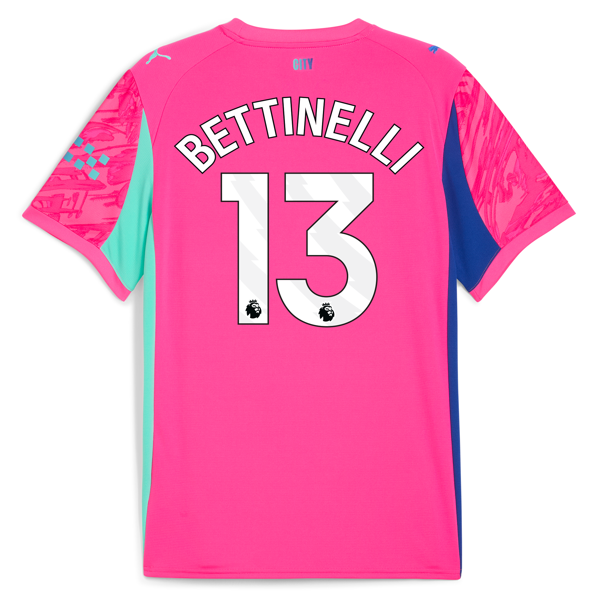 Manchester City manchester city goalkeeper jersey pink 202526 with bettinelli 13 printing Shirts - Official Store