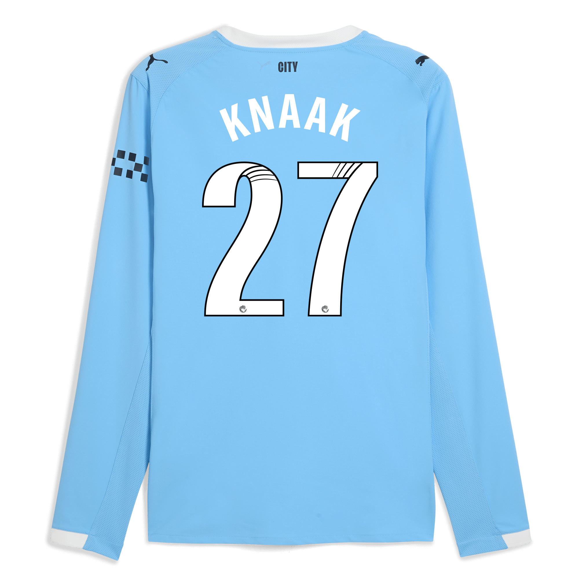 Manchester City manchester city home authentic jersey 202526 long sleeve with knaak 27 printing Shirts - Official Store