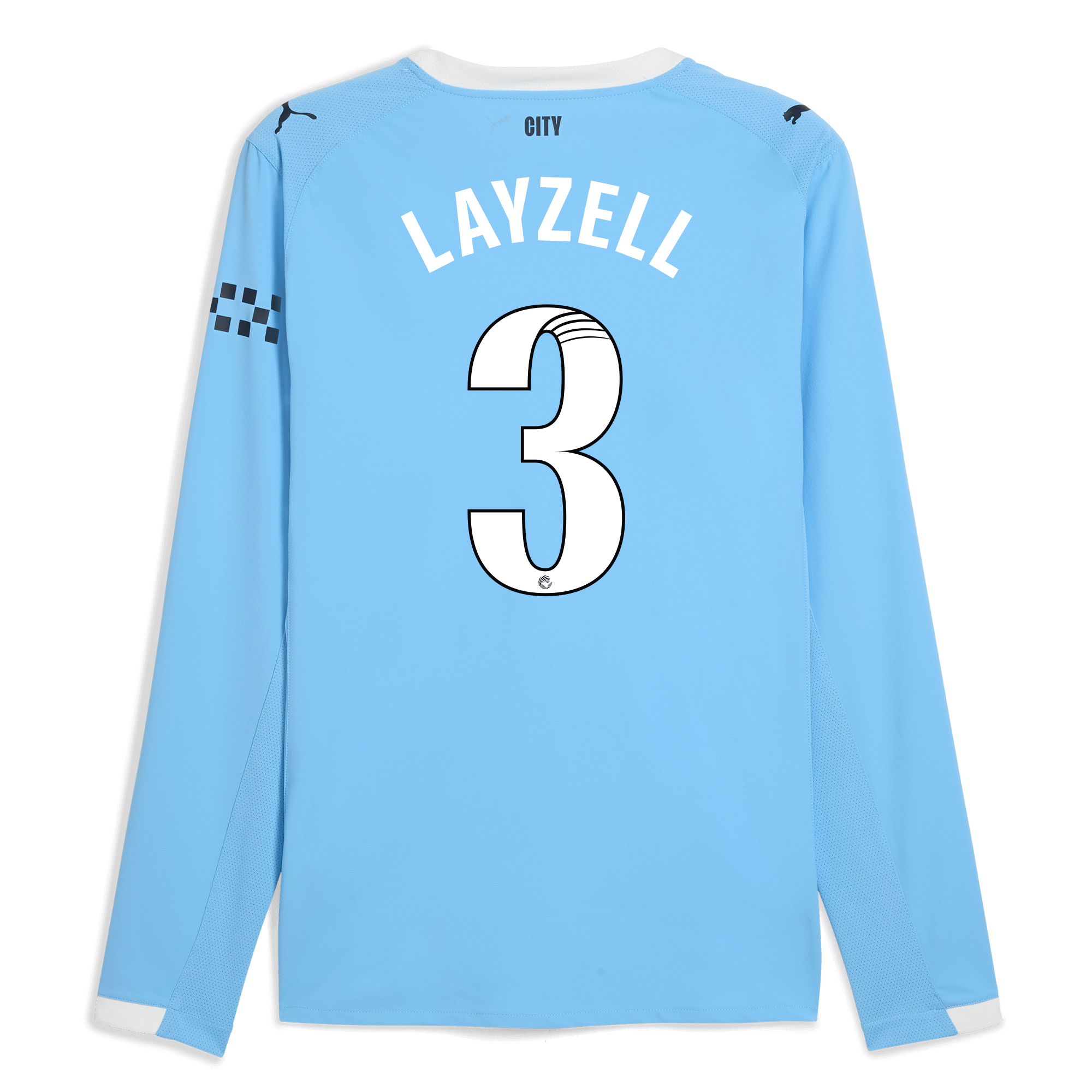 Manchester City manchester city home authentic jersey 202526 long sleeve with layzell 3 printing Shirts - Official Store