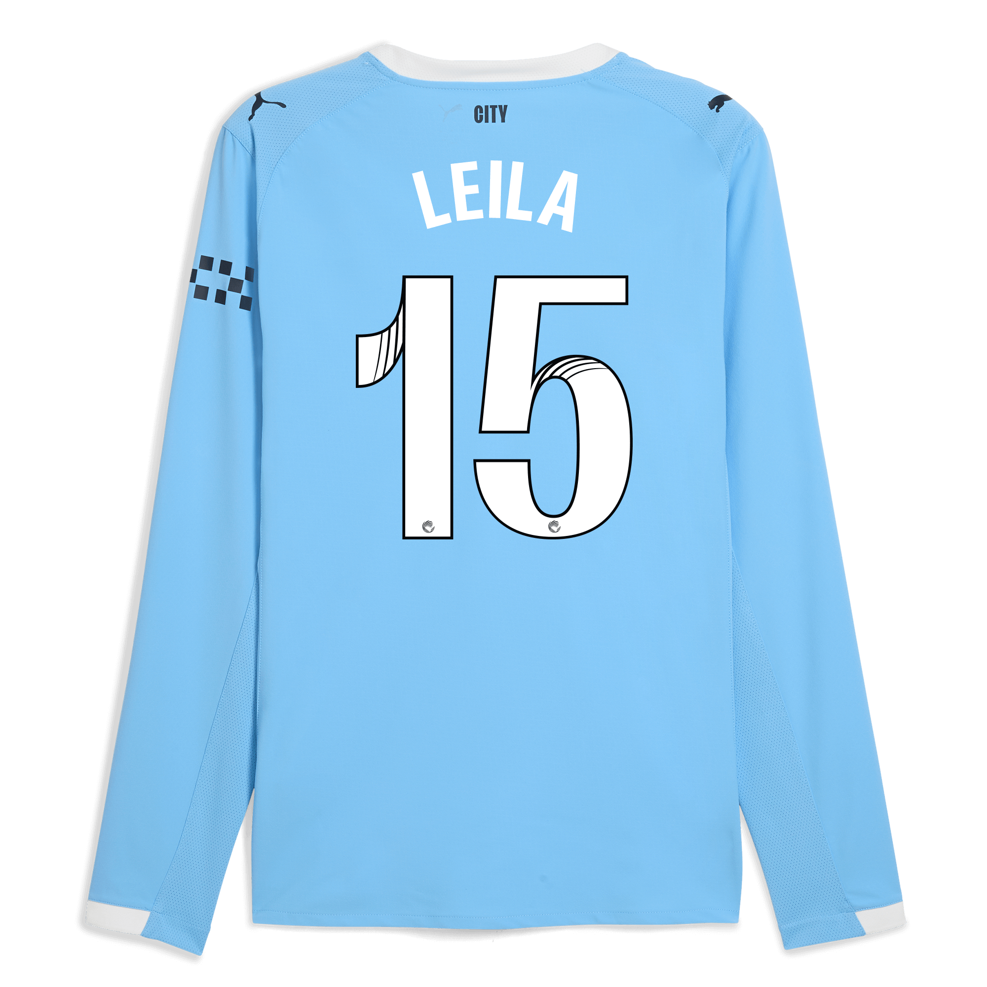 Manchester City manchester city home authentic jersey 202526 long sleeve with leila 15 printing Shirts - Official Store