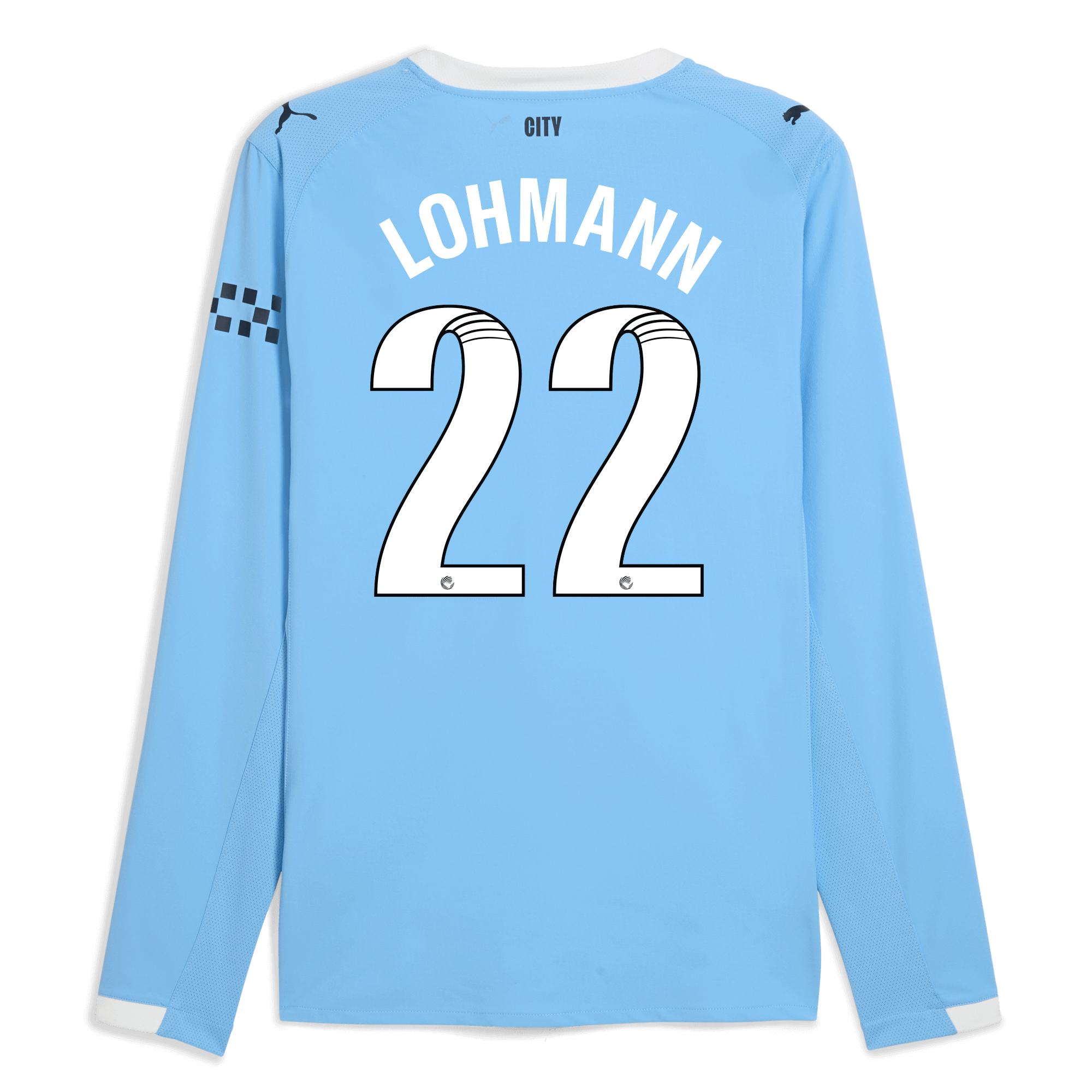 Manchester City manchester city home authentic jersey 202526 long sleeve with lohmann 22 printing Shirts - Official Store