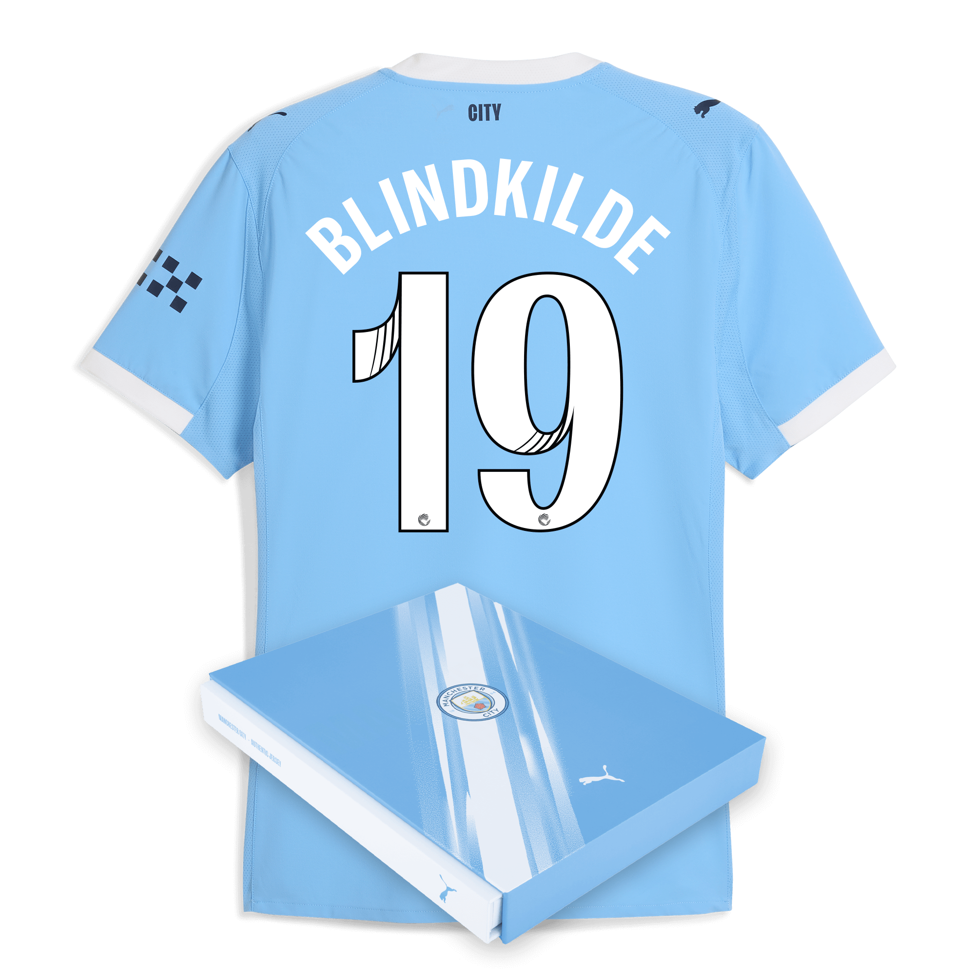 Manchester City manchester city home authentic jersey 202526 with blindkilde 19 printing in gift box Shirts - Official Store