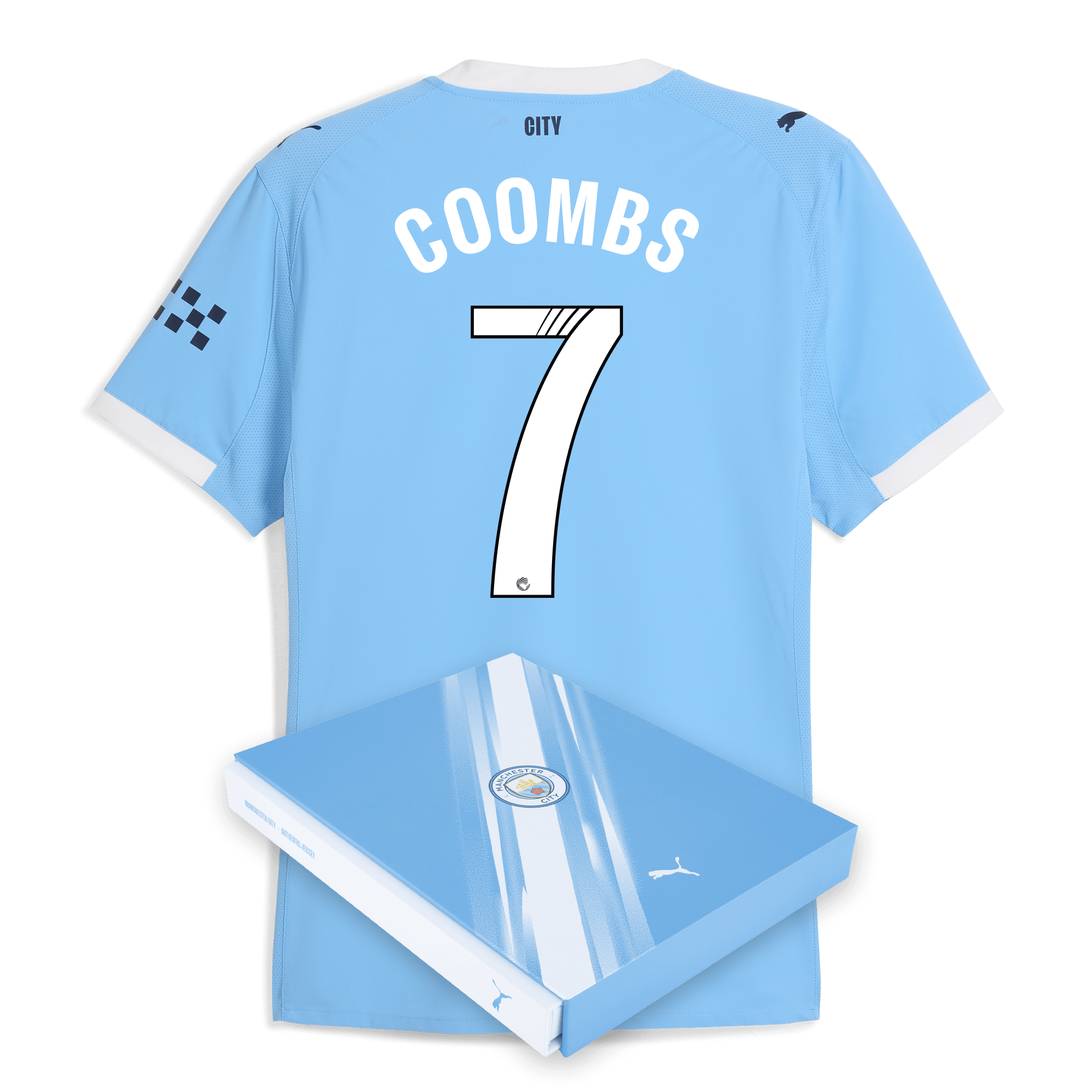 Manchester City manchester city home authentic jersey 202526 with coombs 7 printing in gift box Shirts - Official Store