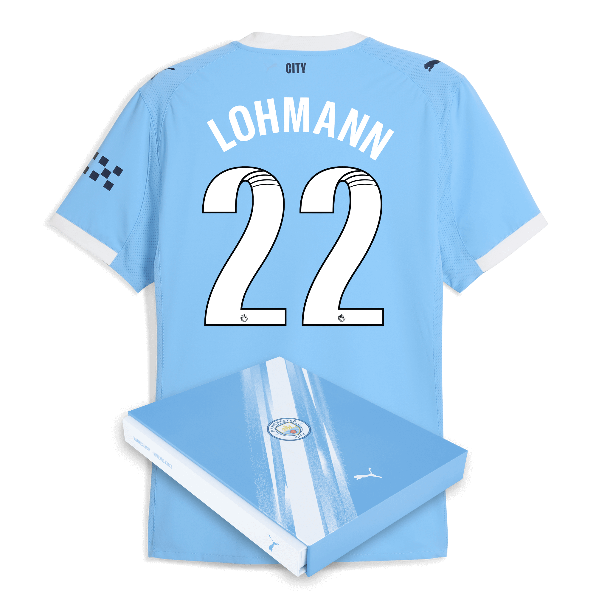 Manchester City manchester city home authentic jersey 202526 with lohmann 22 printing in gift box Shirts - Official Store