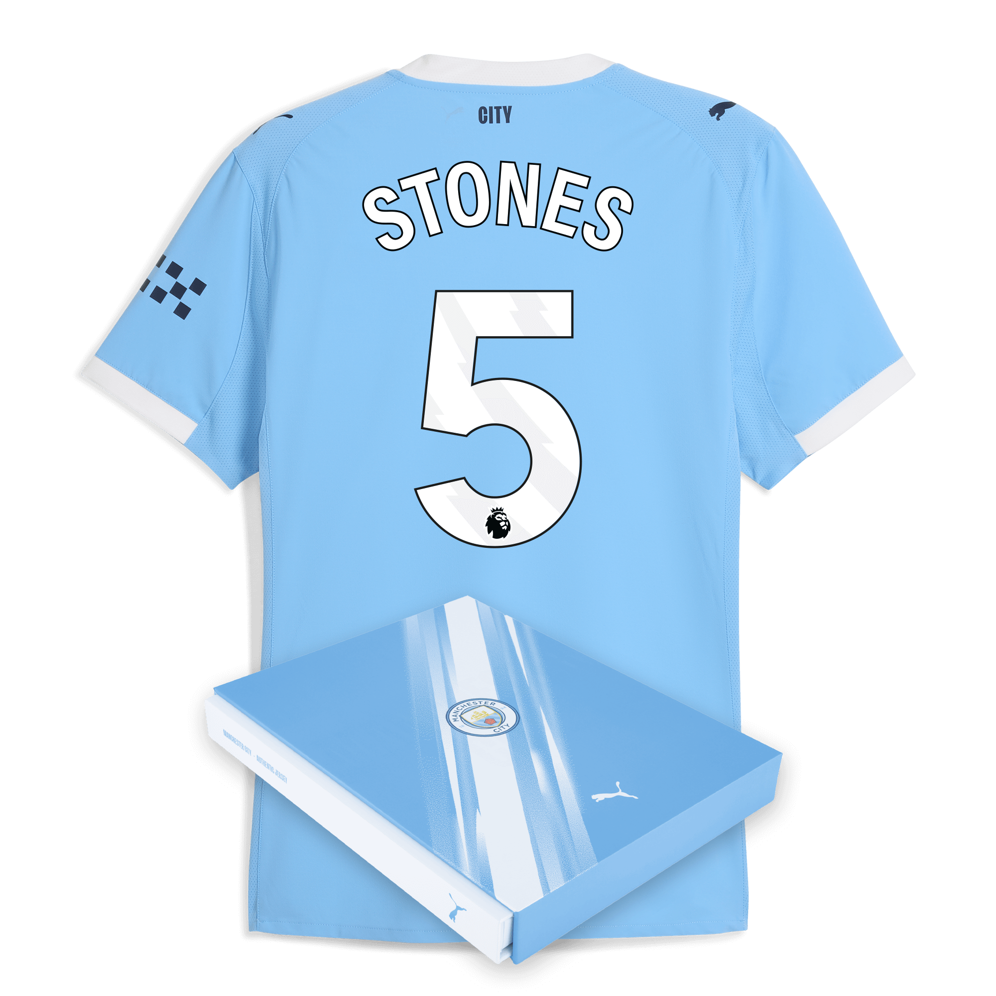 Manchester City manchester city home authentic jersey 202526 with stones 5 printing in gift box Shirts - Official Store