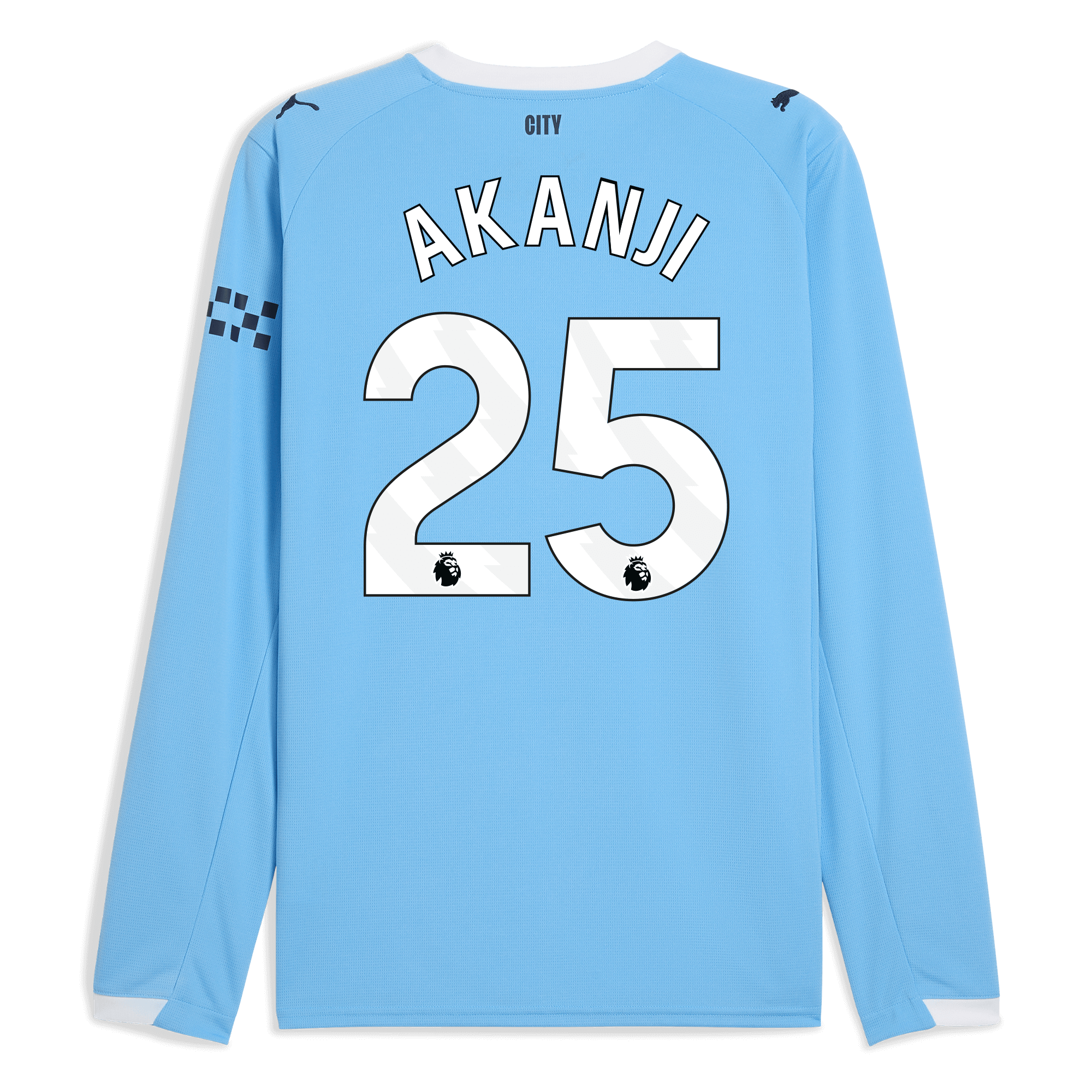 Manchester City manchester city home jersey 202526 long sleeve with akanji 25 printing Shirts - Official Store