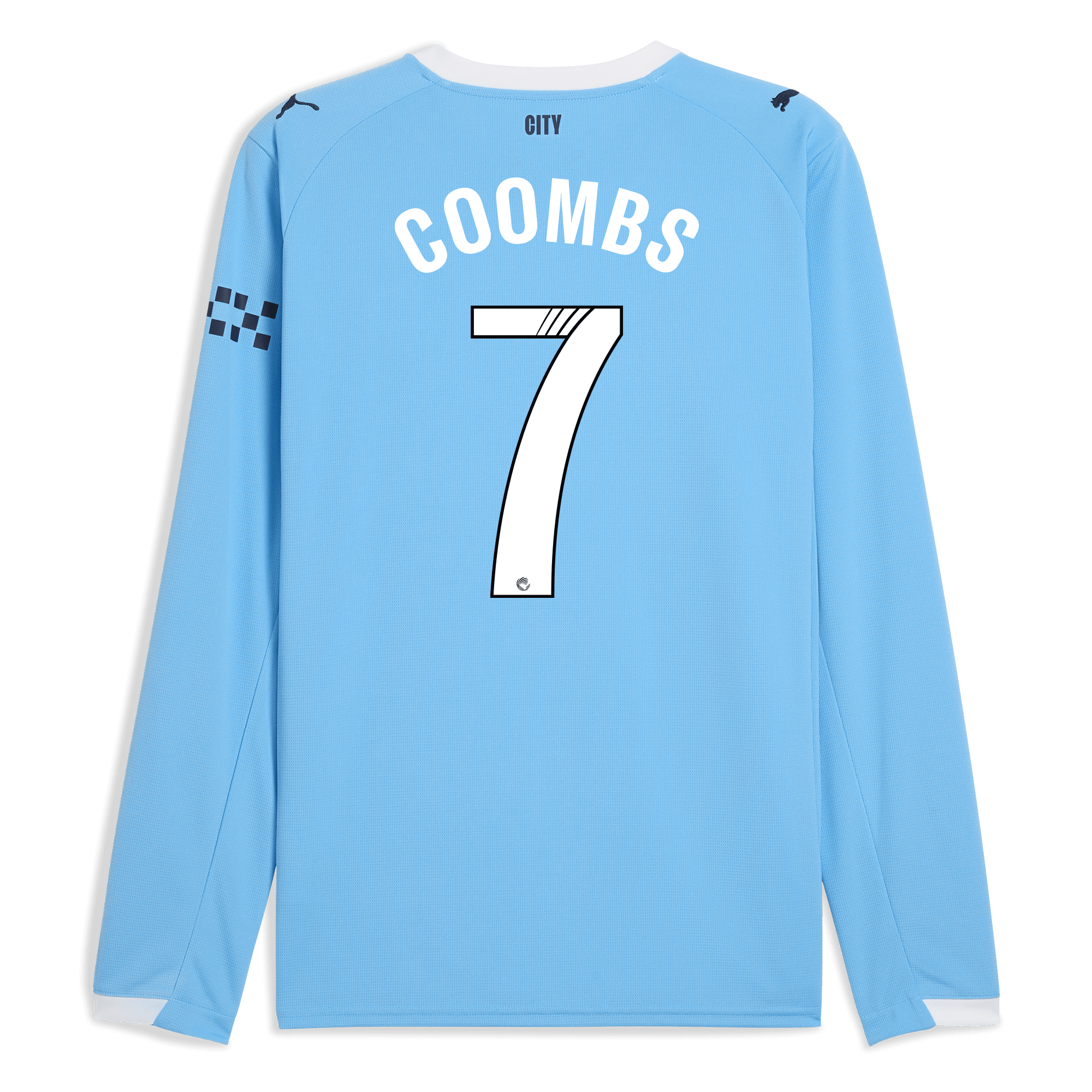 Manchester City manchester city home jersey 202526 long sleeve with coombs 7 printing Shirts - Official Store
