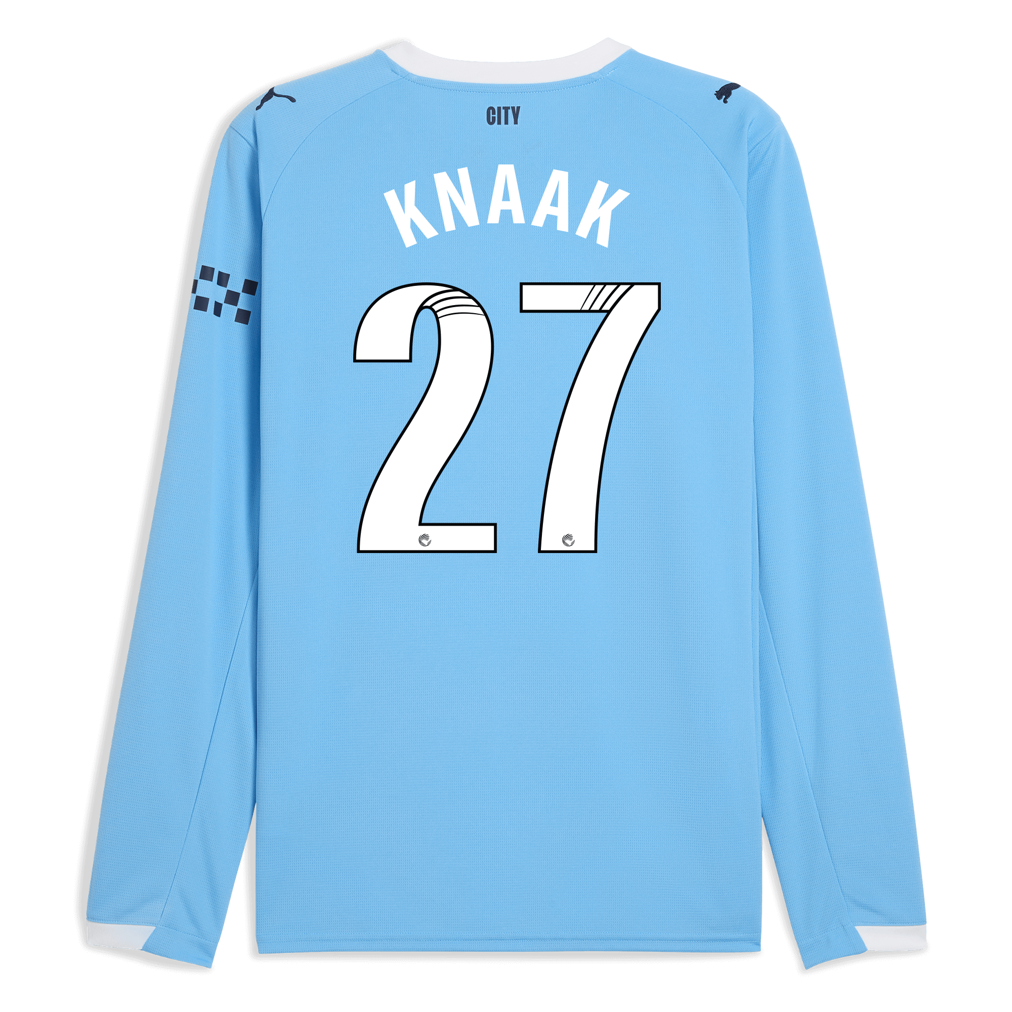 Manchester City manchester city home jersey 202526 long sleeve with knaak 27 printing Shirts - Official Store