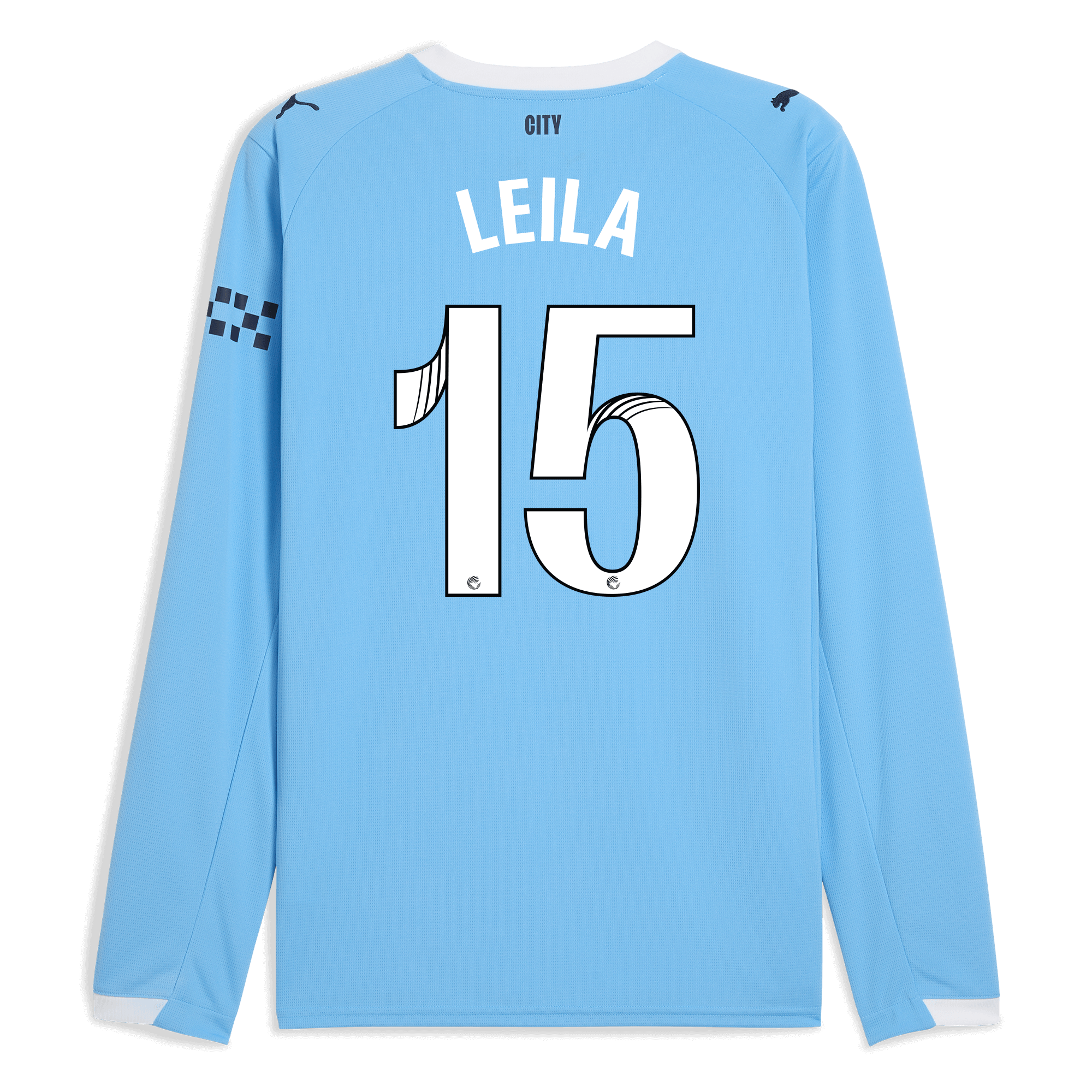 Manchester City manchester city home jersey 202526 long sleeve with leila 15 printing Shirts - Official Store