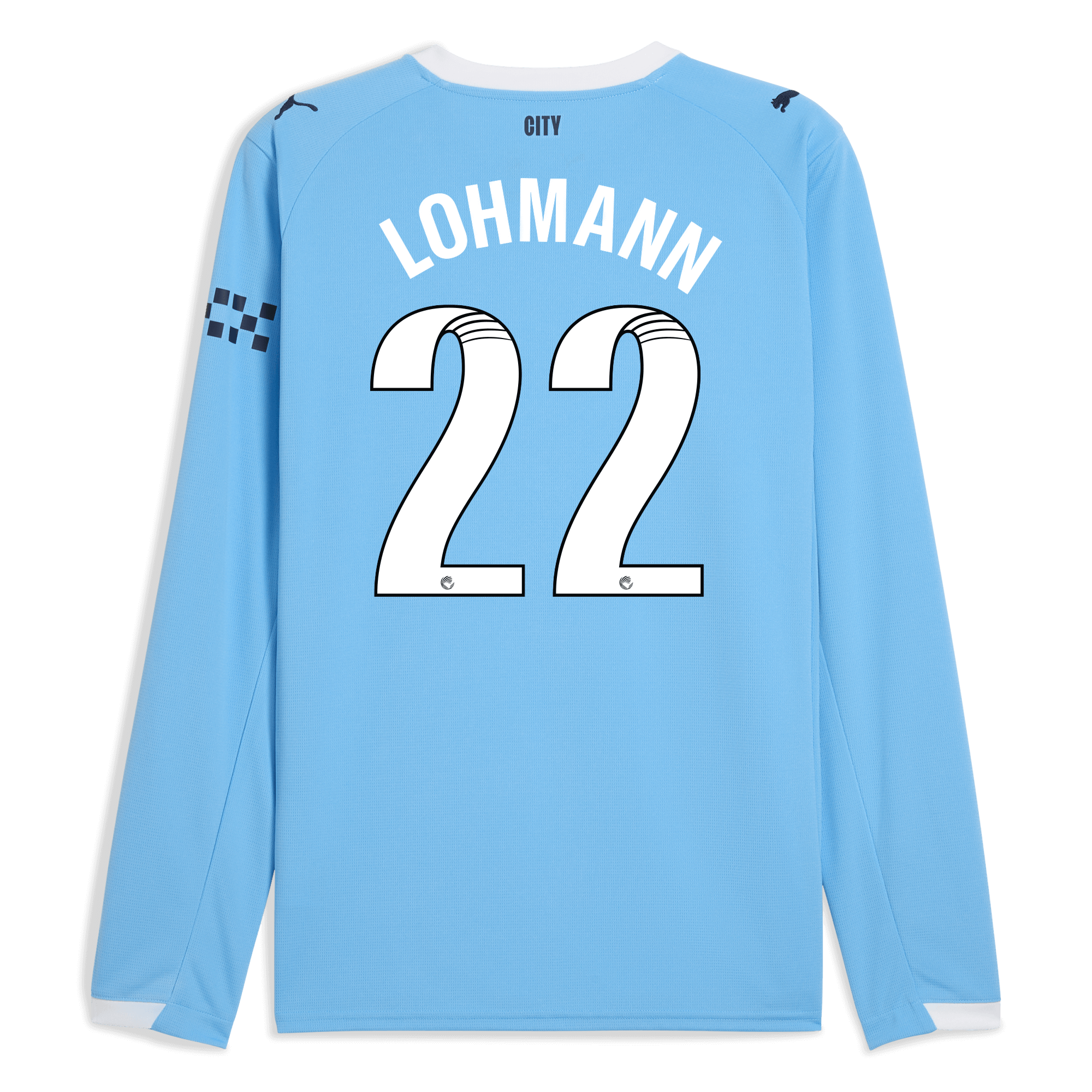 Manchester City manchester city home jersey 202526 long sleeve with lohmann 22 printing Shirts - Official Store