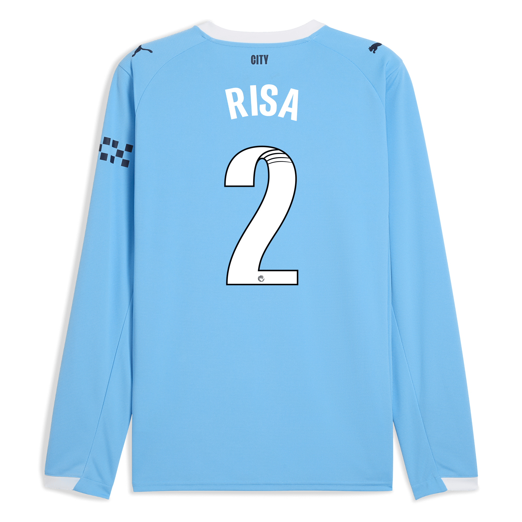 Manchester City manchester city home jersey 202526 long sleeve with risa 2 printing Shirts - Official Store