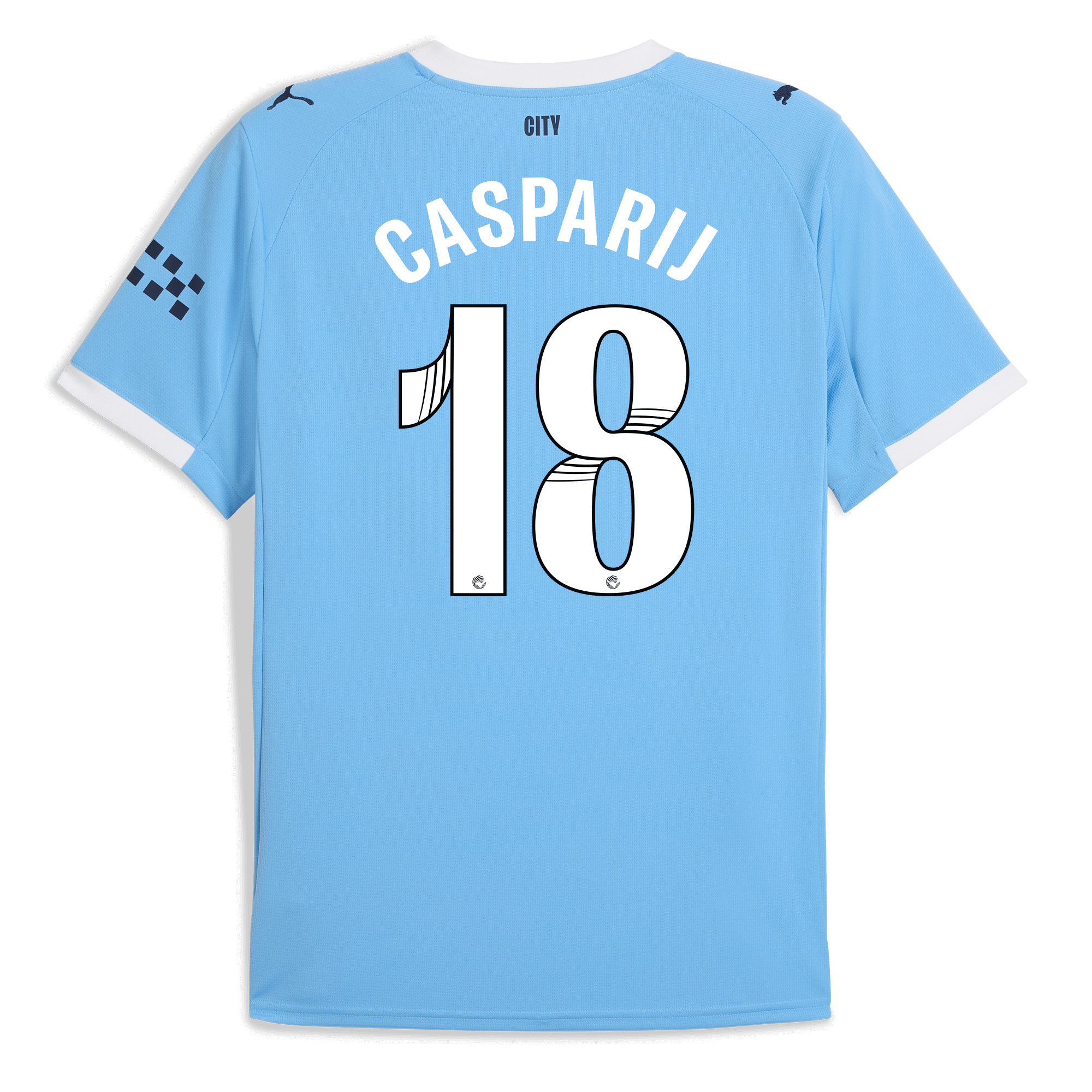 Manchester City manchester city home jersey 202526 with casparij 18 printing Shirts - Official Store