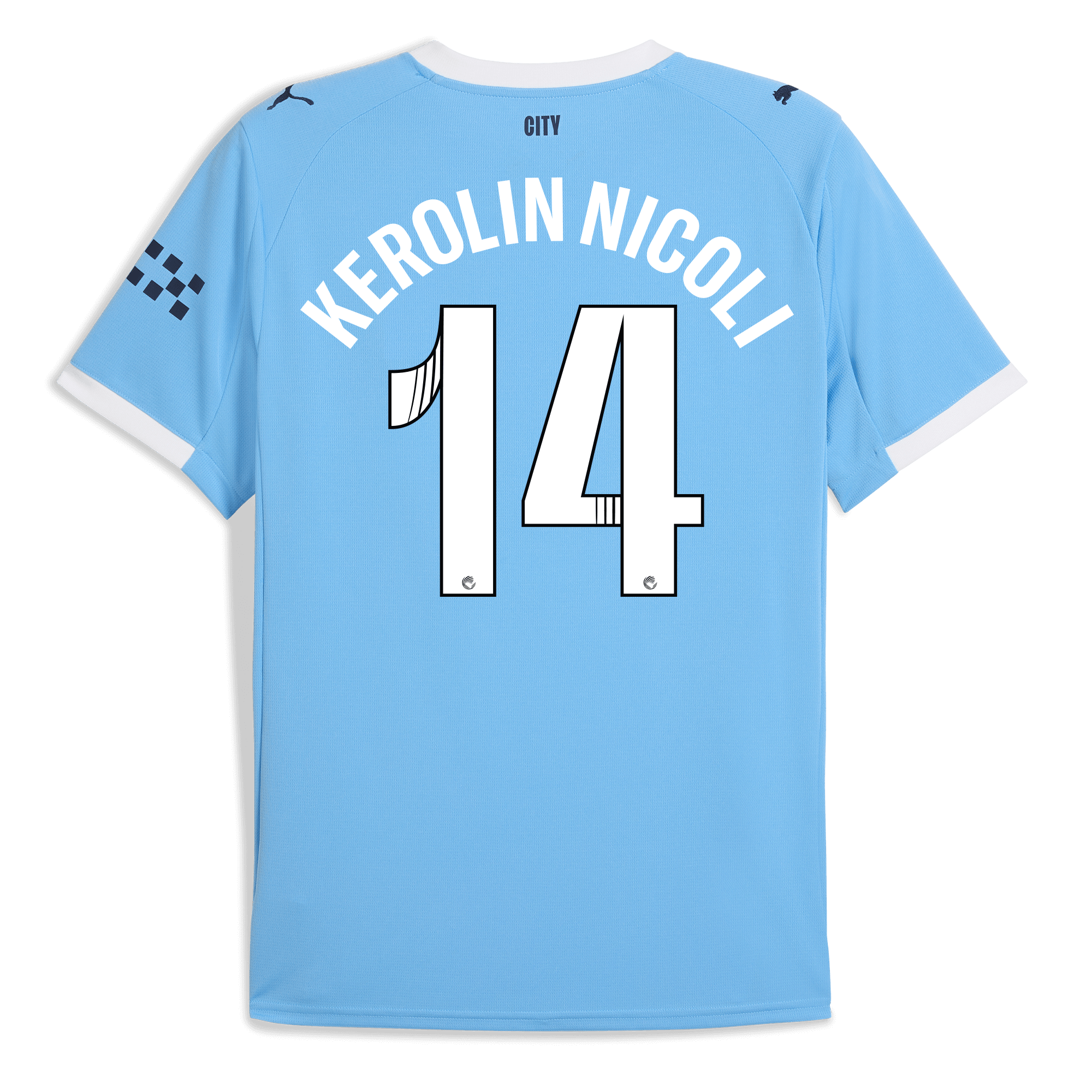 Manchester City manchester city home jersey 202526 with kerolin nicoli 14 printing Shirts - Official Store