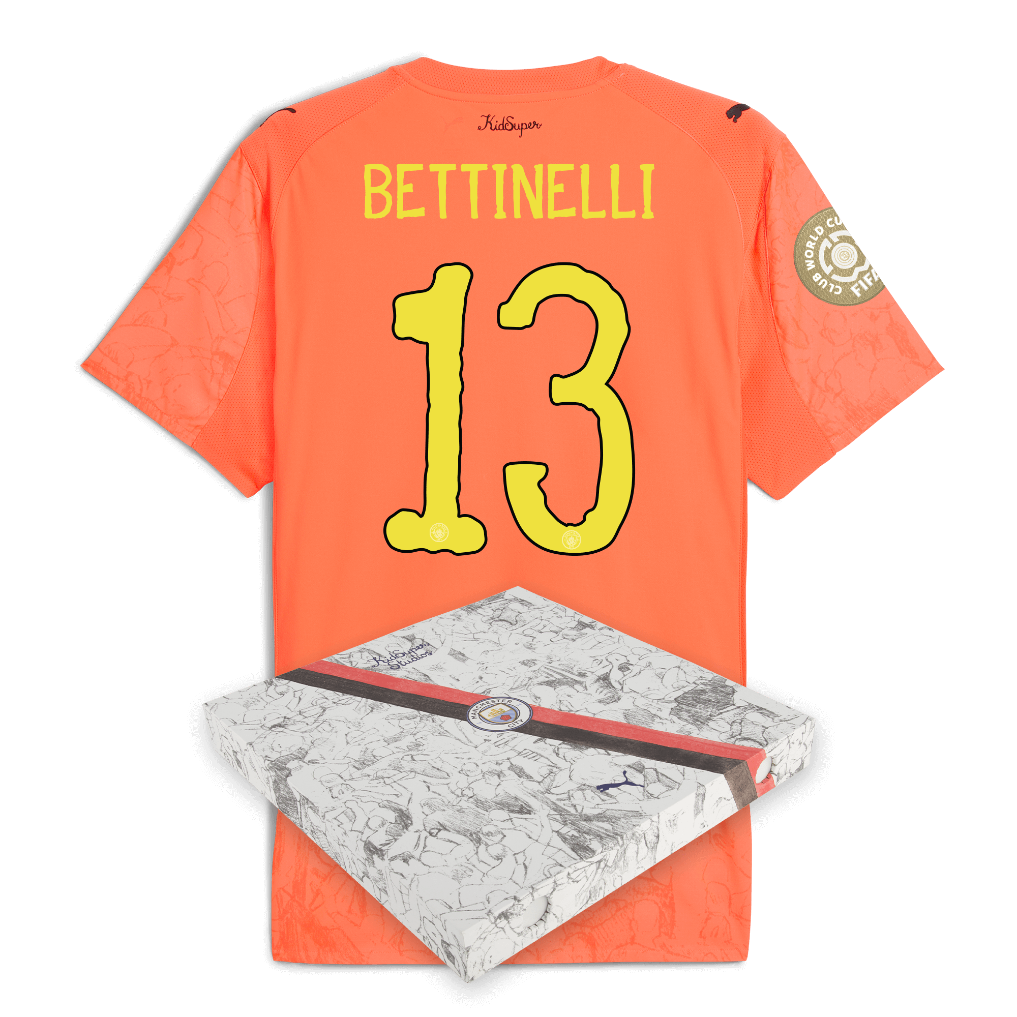 Manchester City manchester city kidsuper club world cup authentic jersey orange 202526 with bettinelli 13 printing in gift box Shirts - Official Store