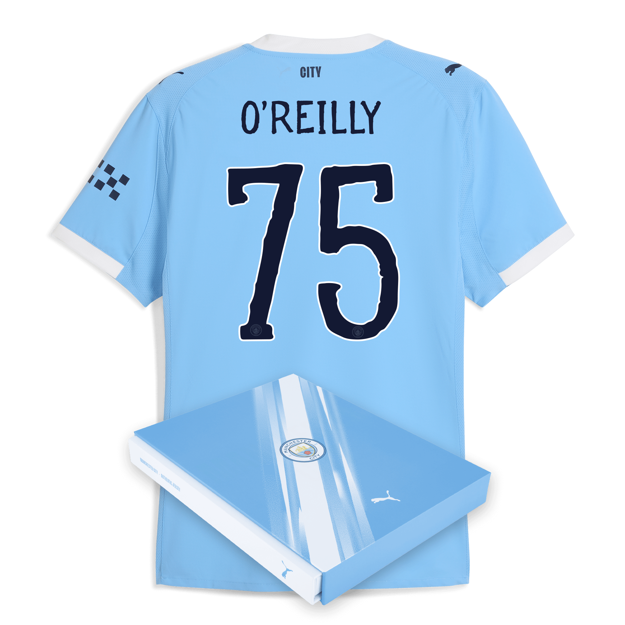 Manchester City manchester city kidsuper home authentic jersey 202526 with oreilly 75 printing in gift box Shirts - Official Store