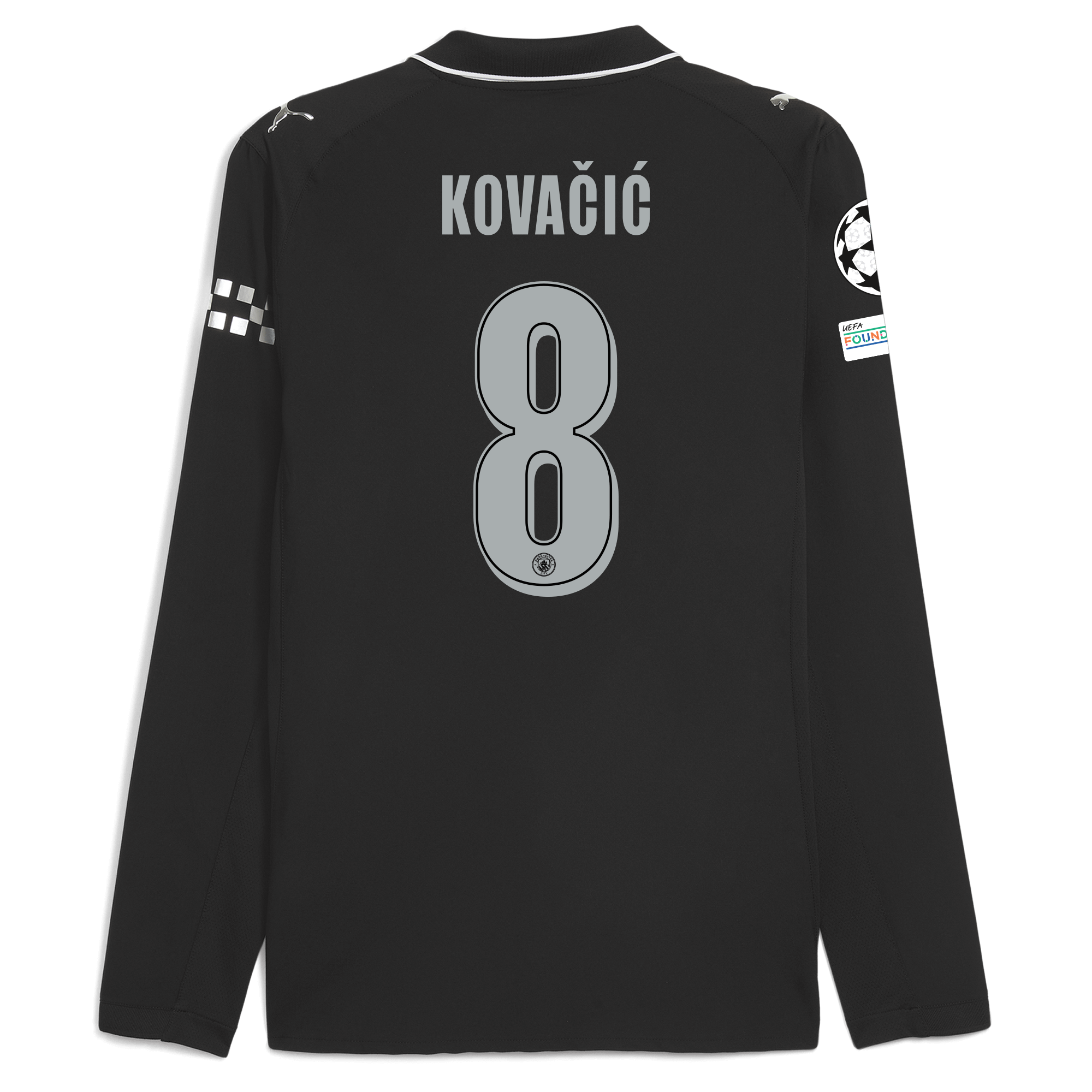 Manchester City manchester city man city champions league away authentic jersey 202526 long sleeve with kovaČiĆ 8 printing Shirts - Official Store