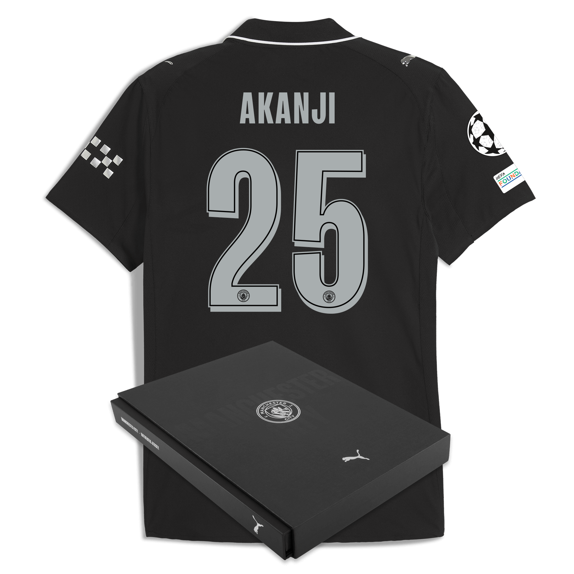 Manchester City manchester city man city champions league away authentic jersey 202526 with akanji 25 printing in gift box Shirts - Official Store