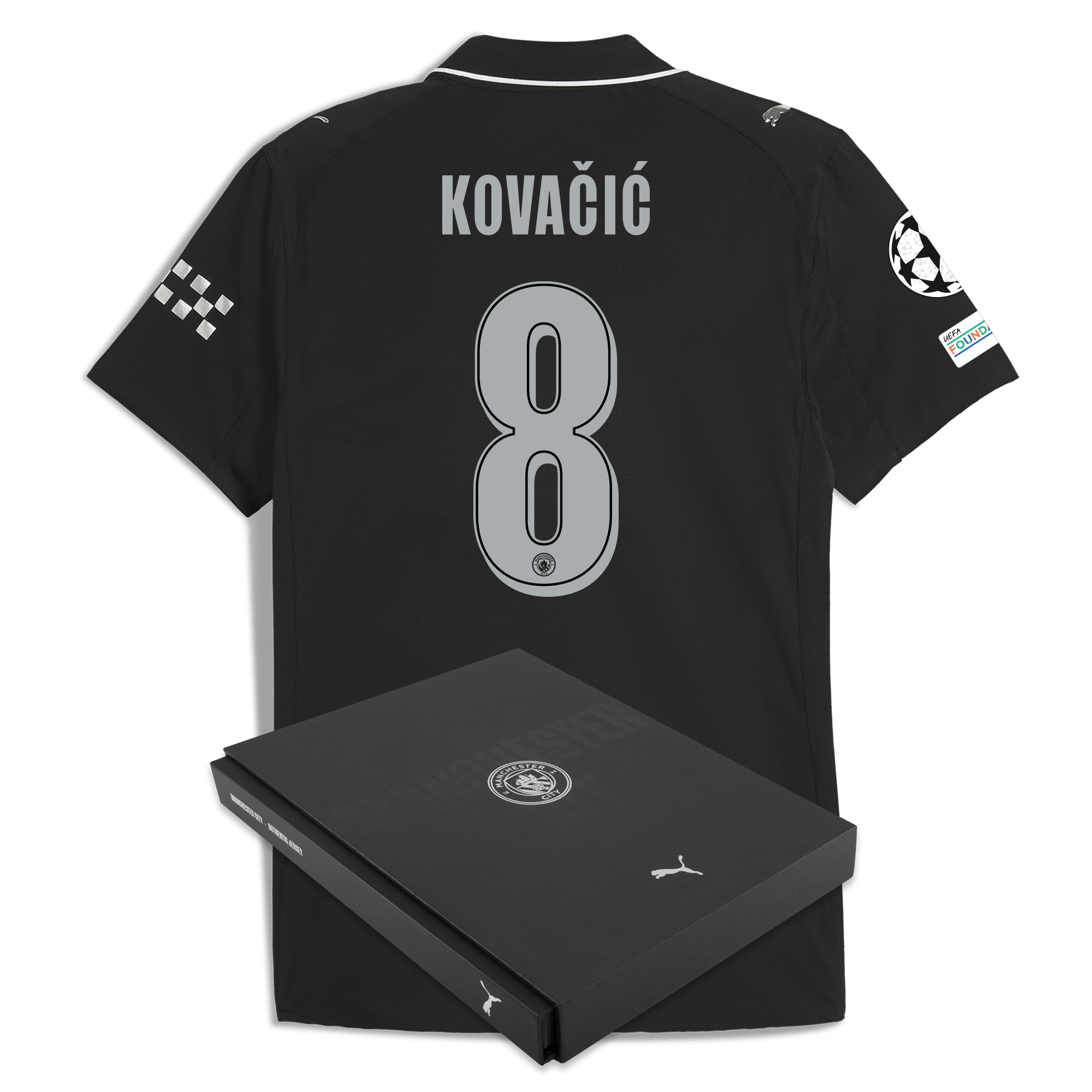 Manchester City manchester city man city champions league away authentic jersey 202526 with kovaČiĆ 8 printing in gift box Shirts - Official Store