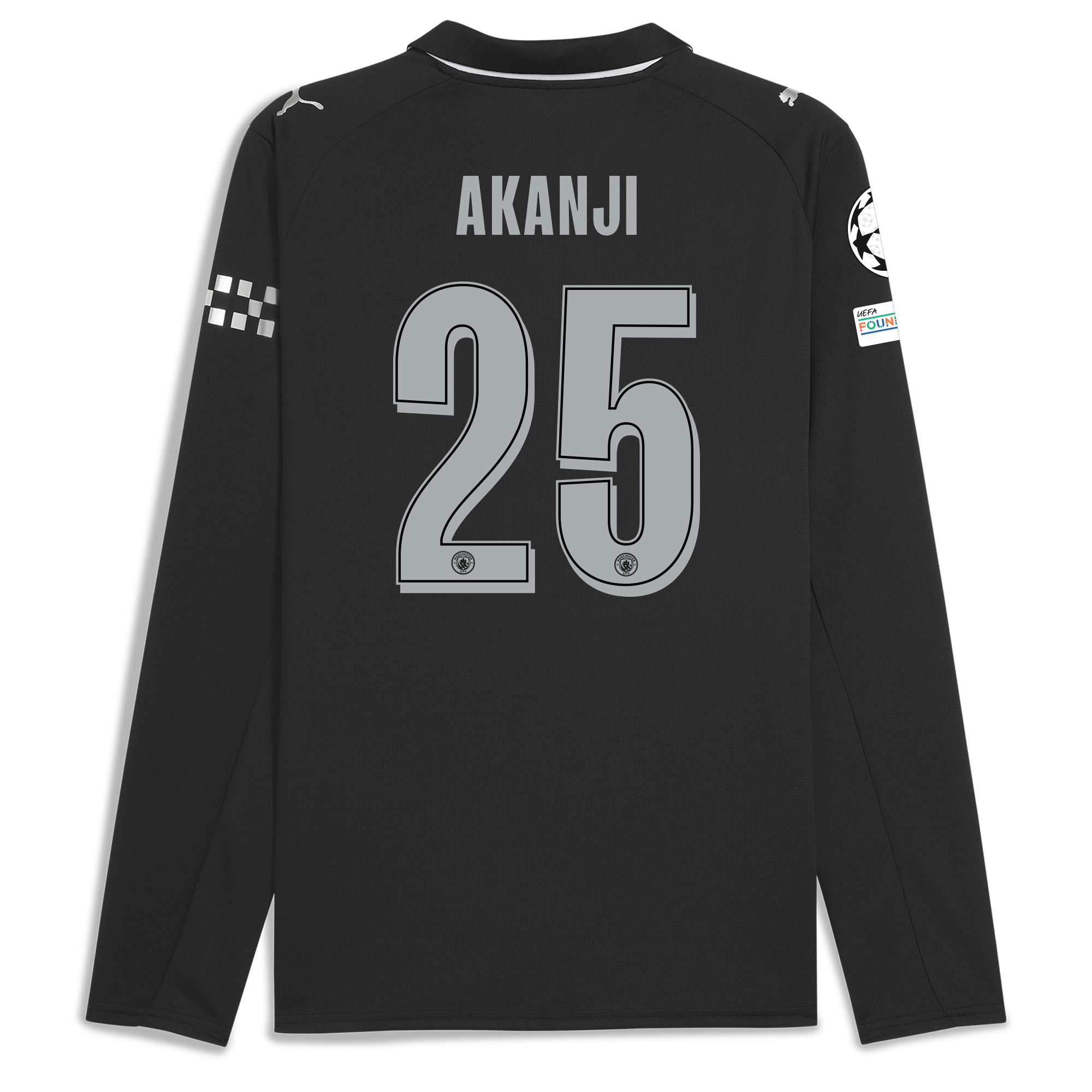 Manchester City manchester city man city champions league away jersey 202526 long sleeve with akanji 25 printing Shirts - Official Store