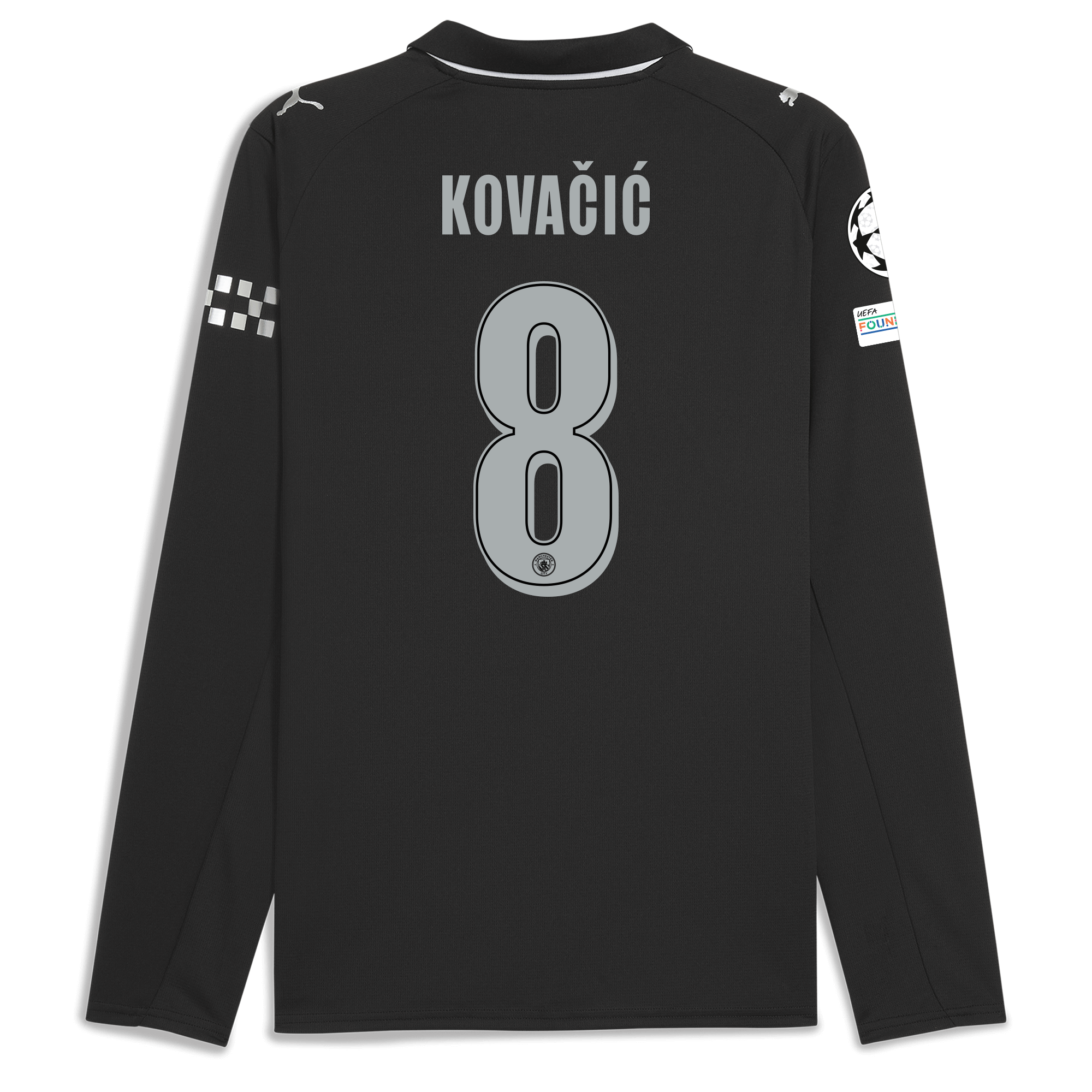 Manchester City manchester city man city champions league away jersey 202526 long sleeve with kovaČiĆ 8 printing Shirts - Official Store