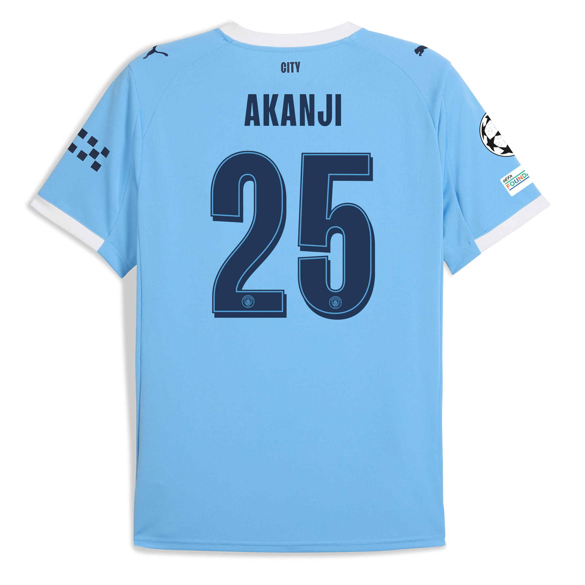 Manchester City manchester city man city champions league home jersey 202526 with akanji 25 printing Shirts - Official Store