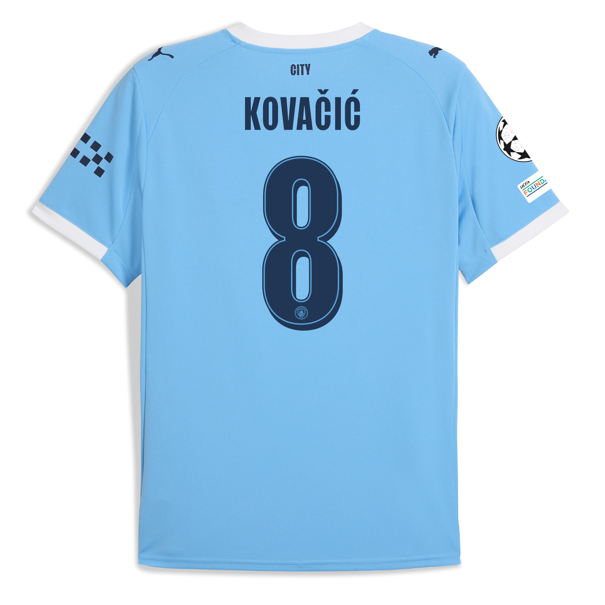Manchester City manchester city man city champions league home jersey 202526 with kovaČiĆ  8 printing Shirts - Official Store