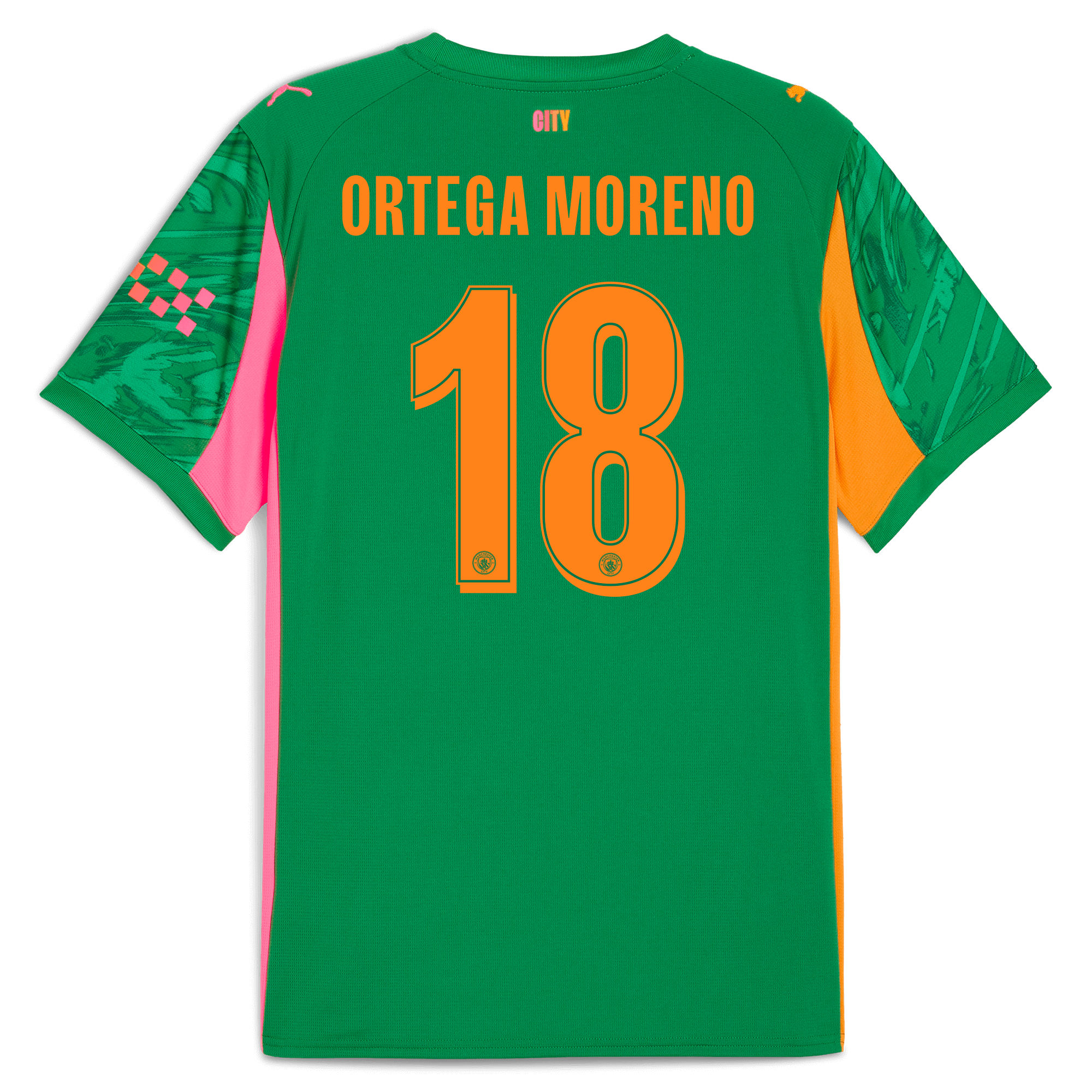 Manchester City manchester city man city goalkeeper jersey green 202526 with ortega moreno 18 printing Shirts - Official Store