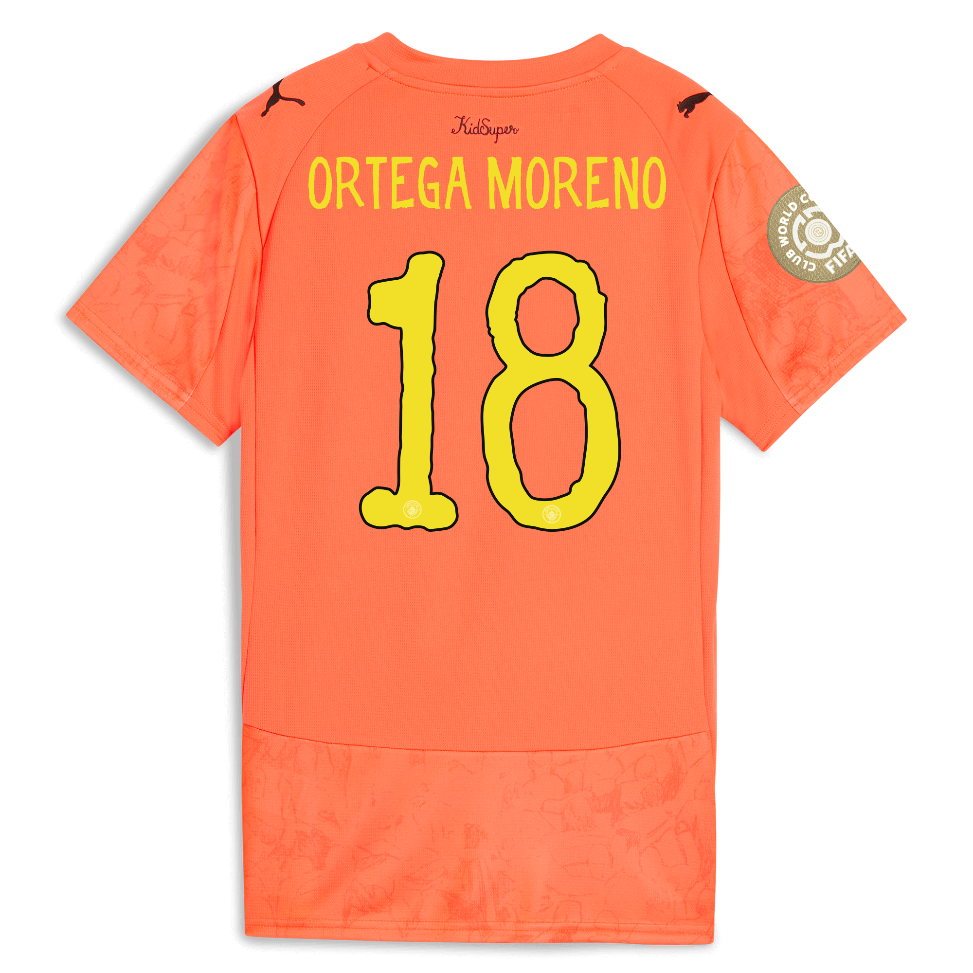 Manchester City womens manchester city gk kidsuper club world cup jersey orange 202526 with ortega moreno 18 printing Shirts - Official Store