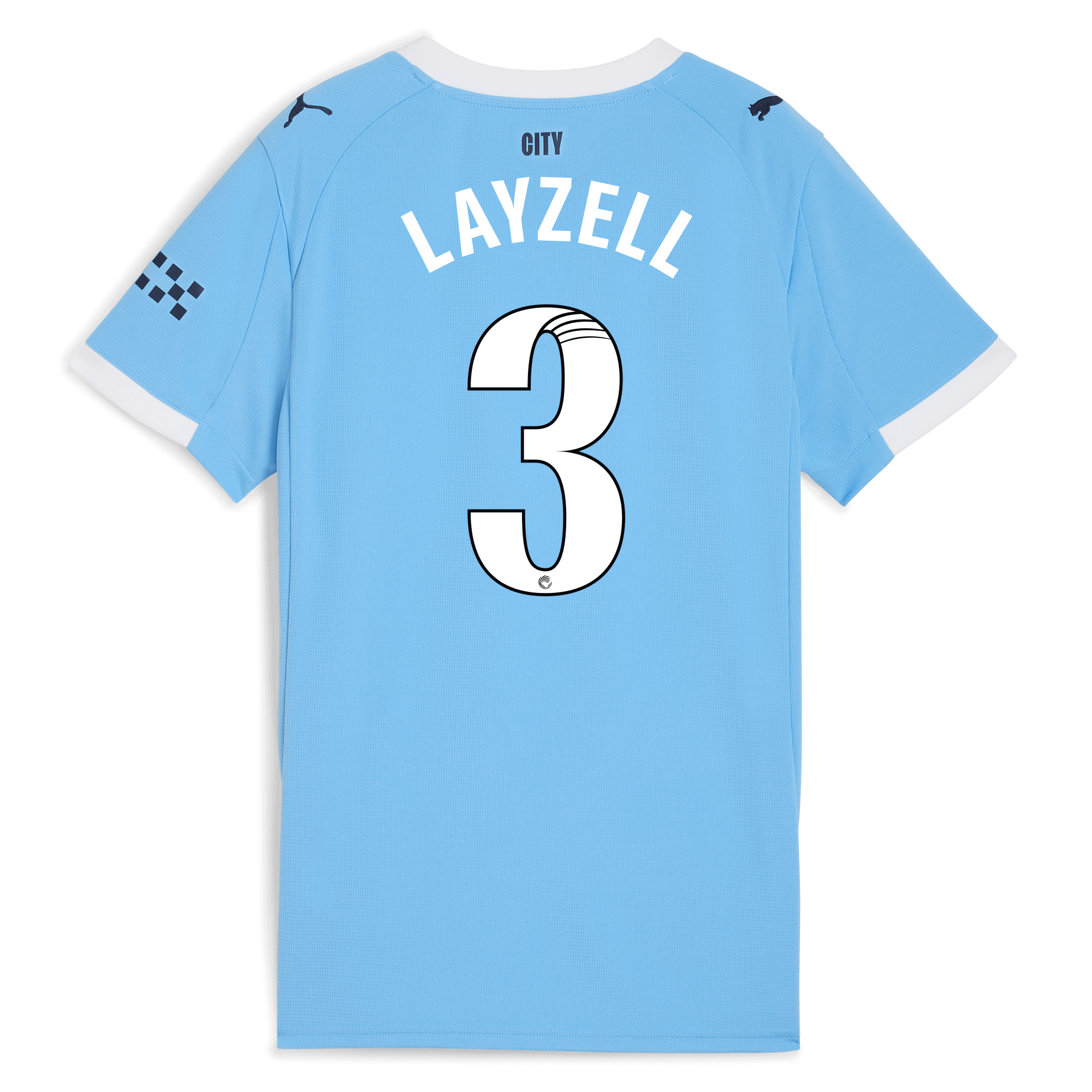 Manchester City womens manchester city home jersey 202526 with layzell 3 printing Shirts - Official Store